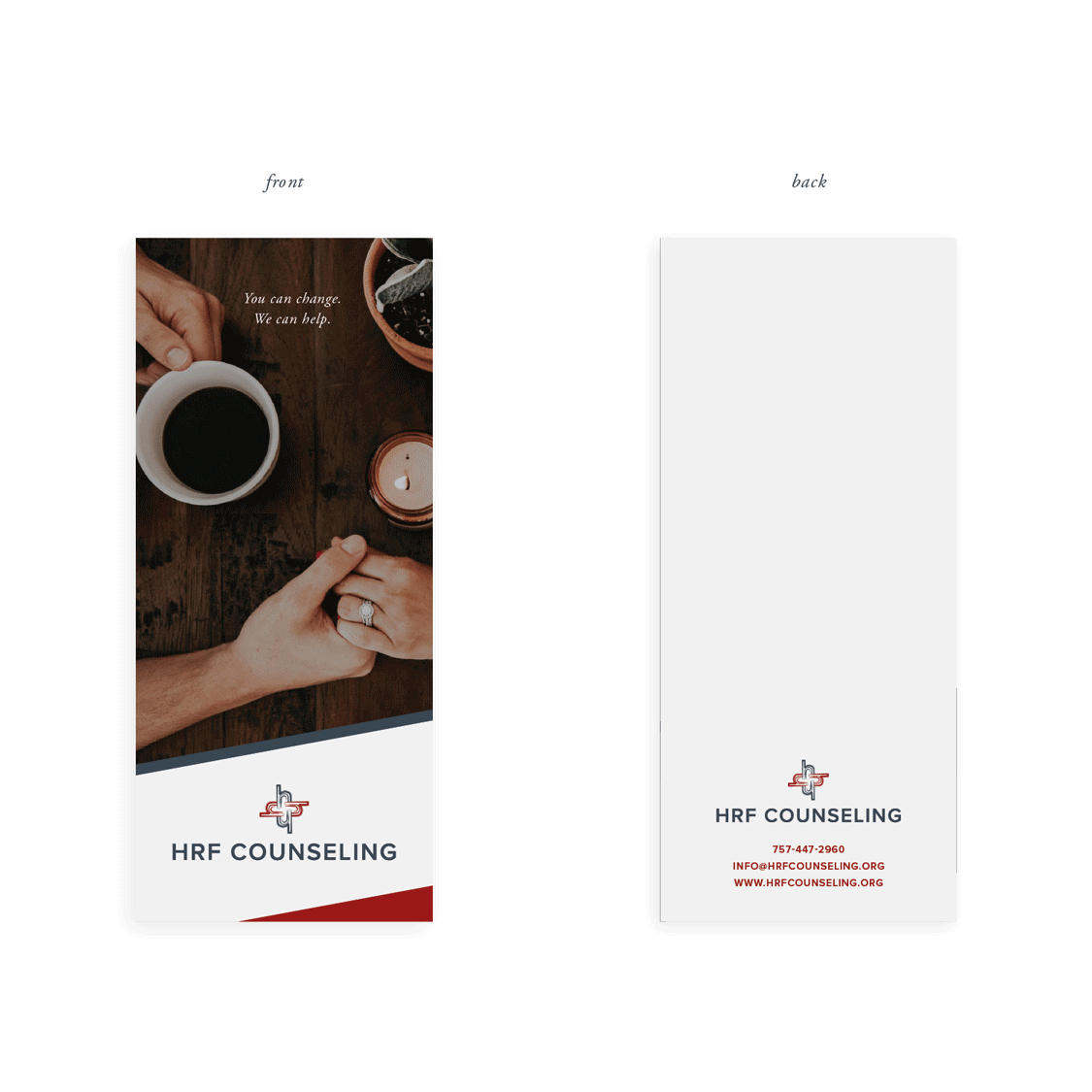 Tri-fold brochure for HRF Counseling