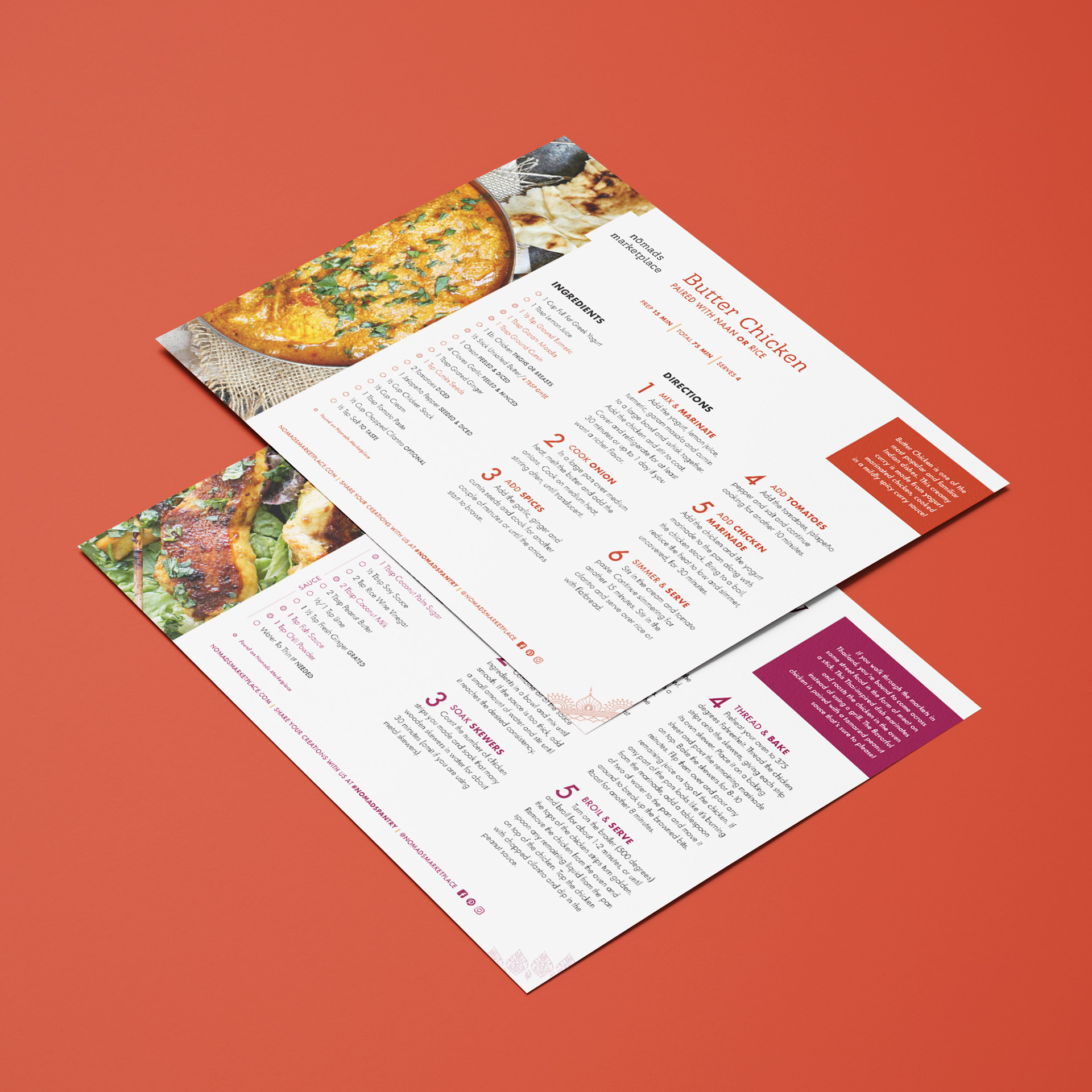 Recipe sheets for Nomads Marketplace