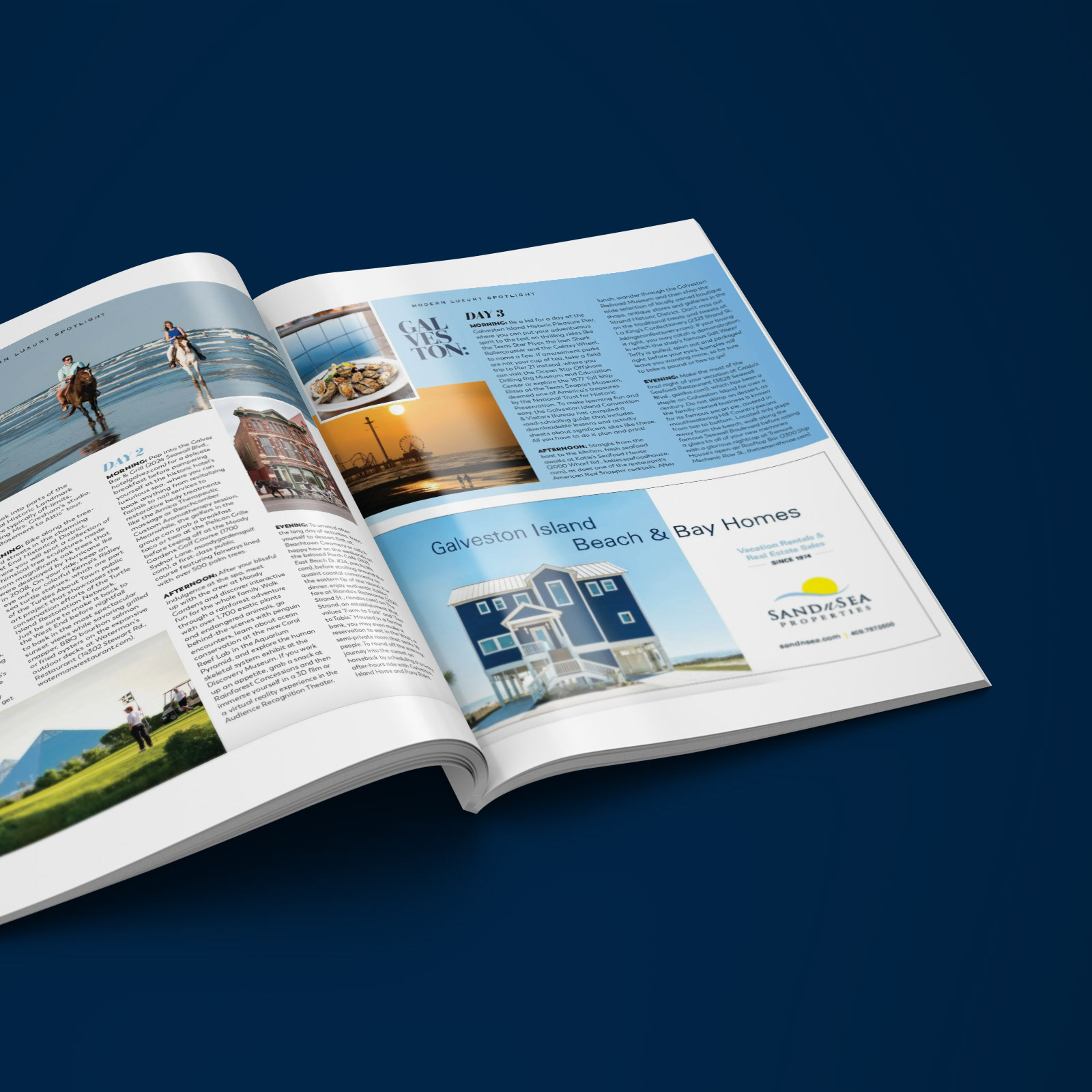 Sand `N Sea ad (bottom right) for Modern Luxury magazine