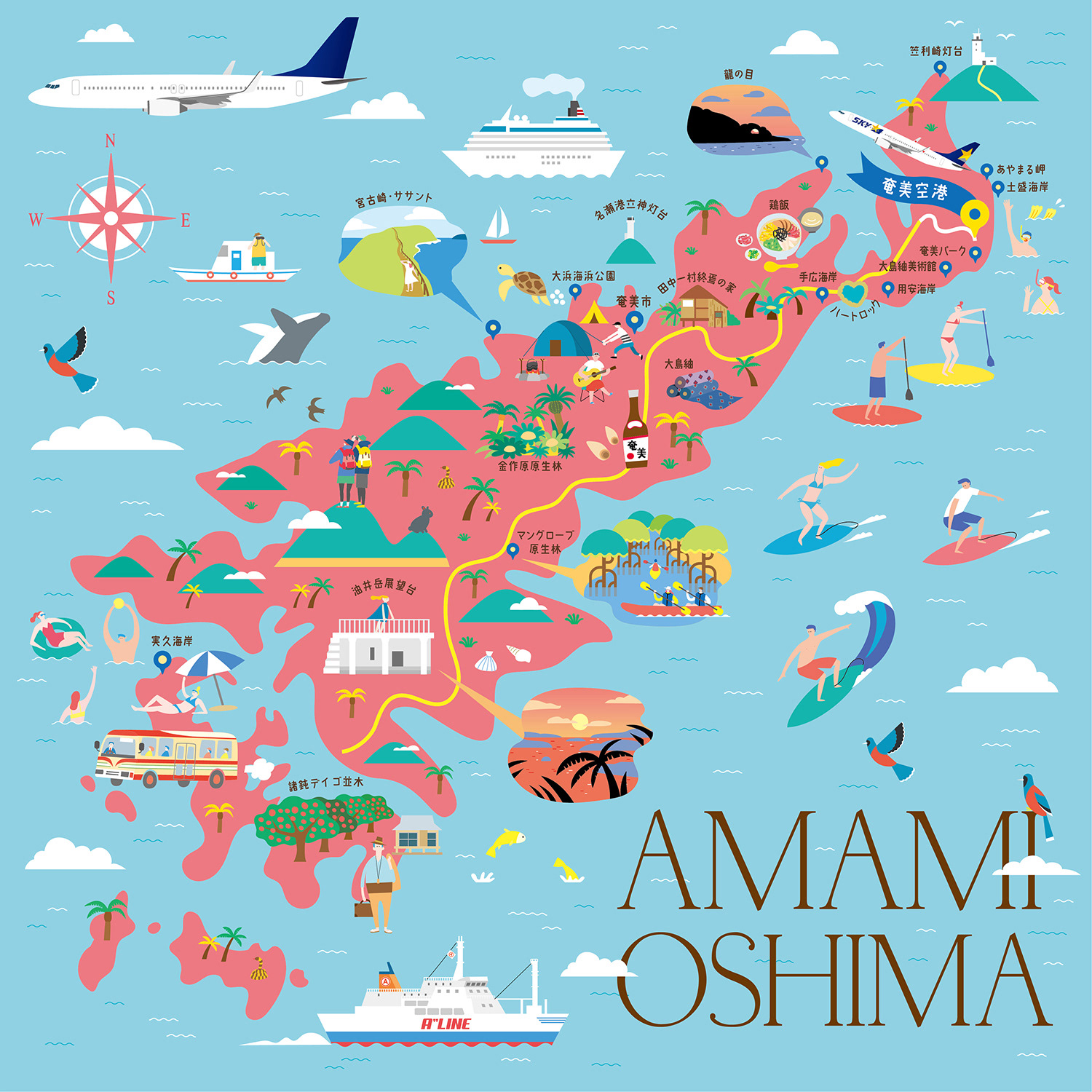 rumi tsushima illustrations - map
