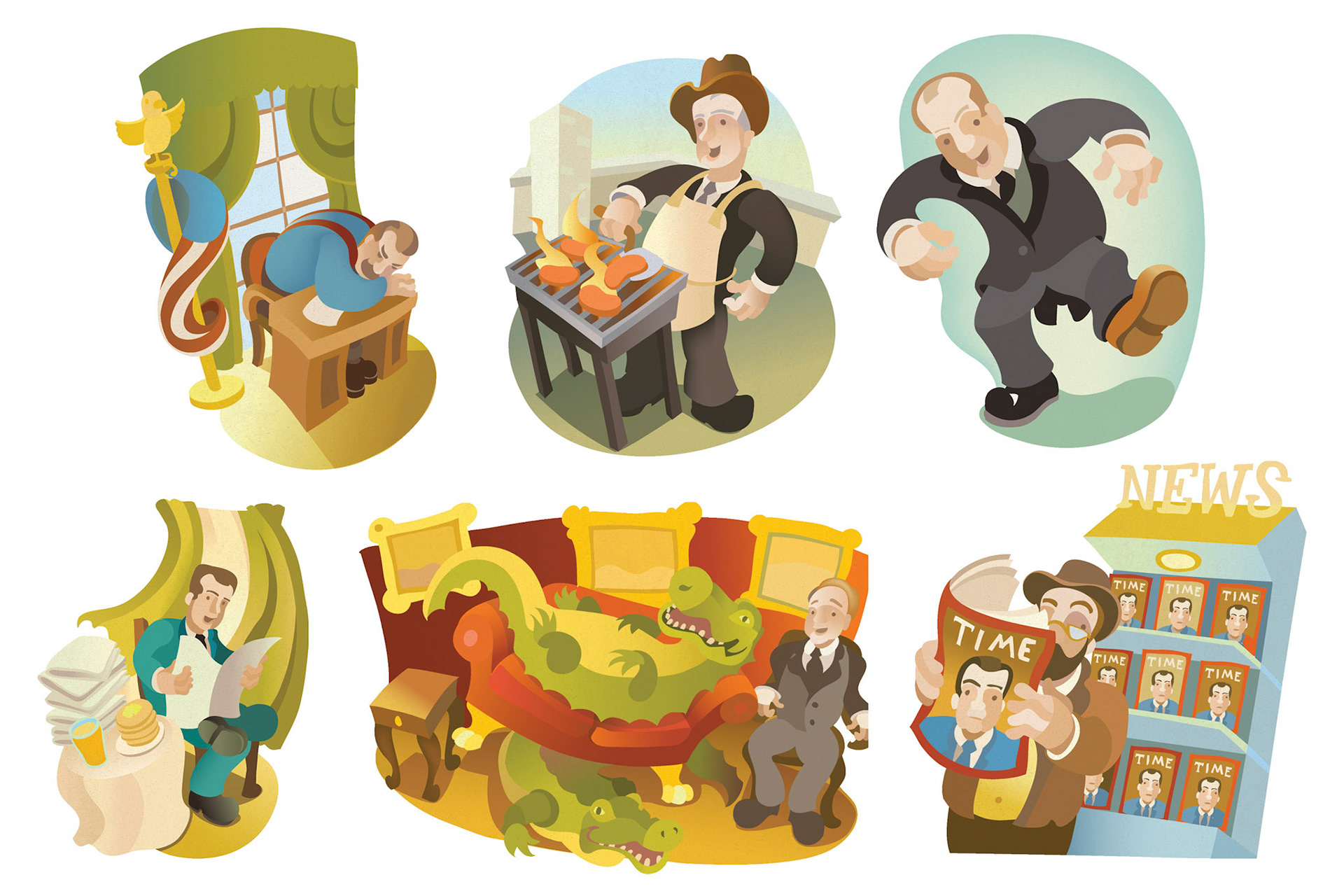 Spot Illustrations from 'Freaky Facts' series.