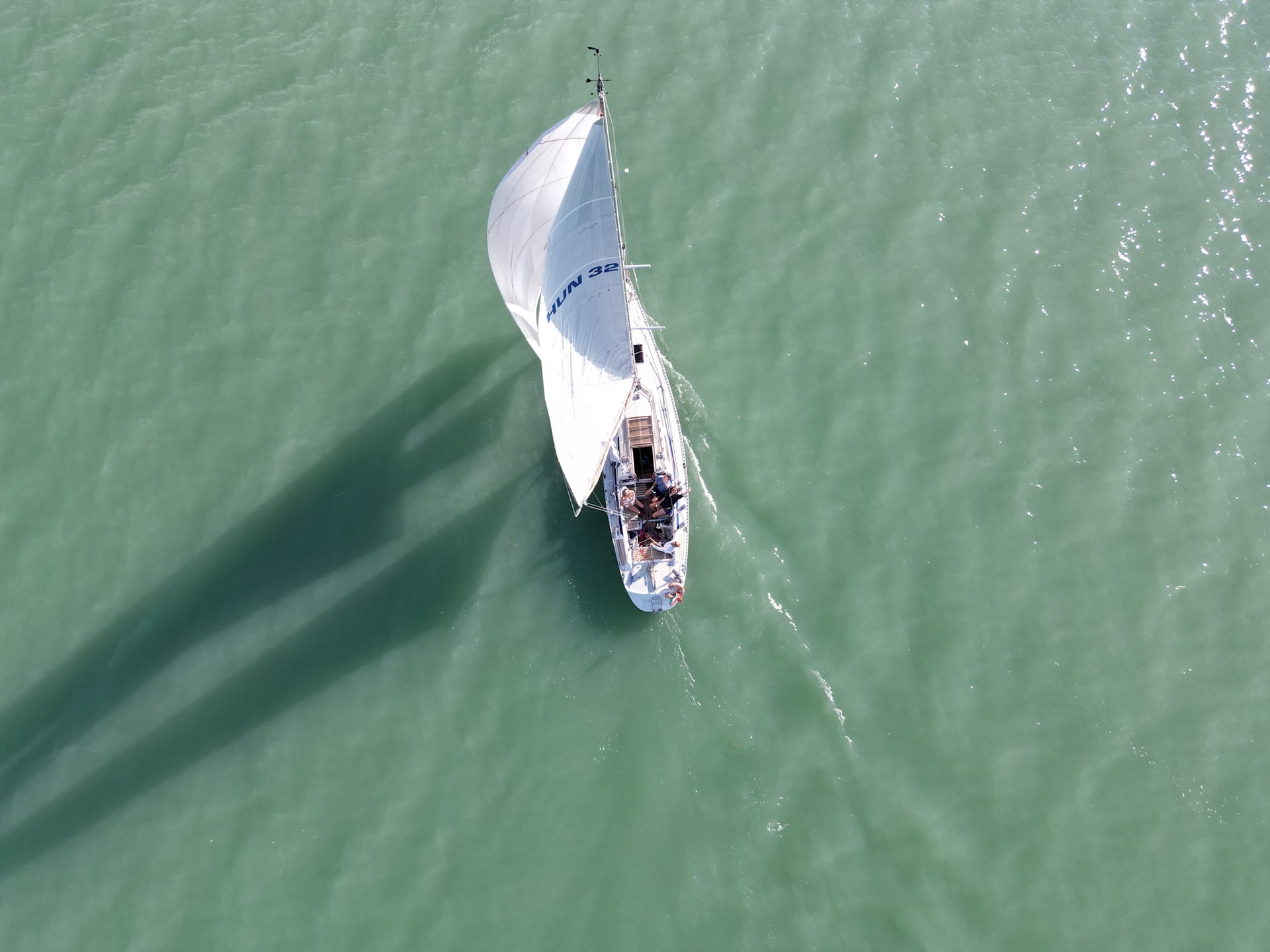 Sailing on lake Balaton, Hungary