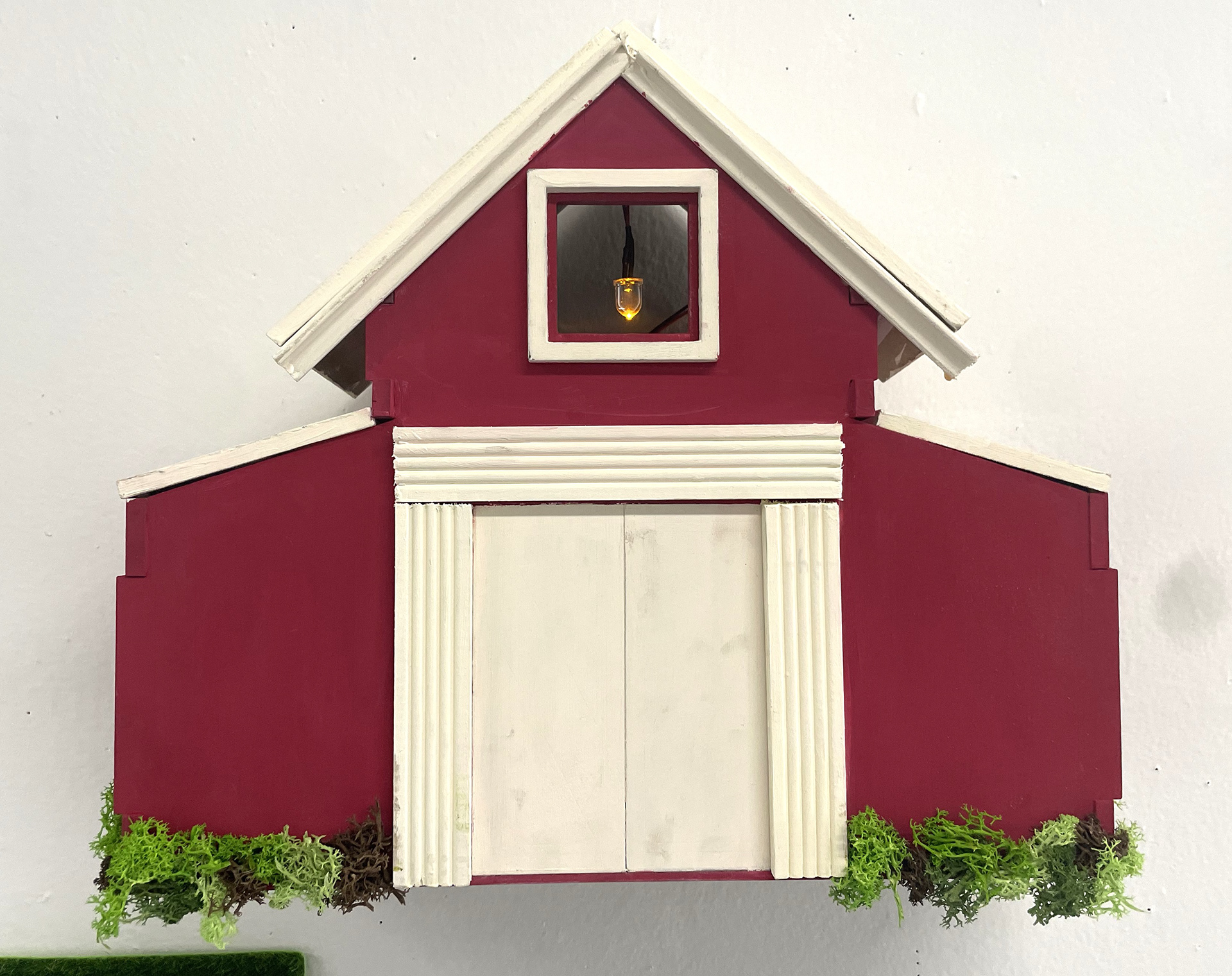 Individual views of the houses, constructed out of laser-cut fiberboard.
