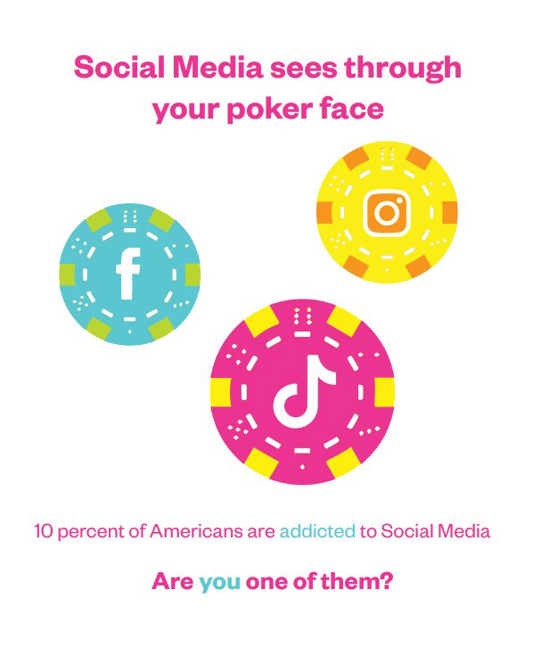 Informational posters warning against the dangers of social media addiction