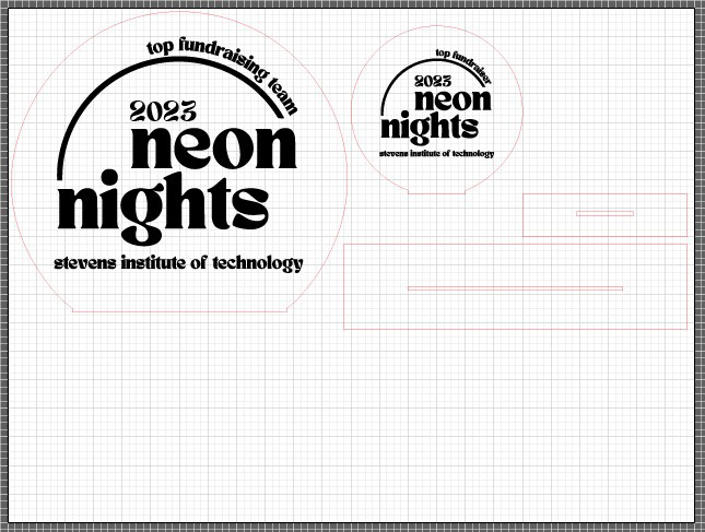 Trophy design protoyped in Adobe Illustrator, to be laser cut. Intended final product is made out of green acrylic and will be free-standing.