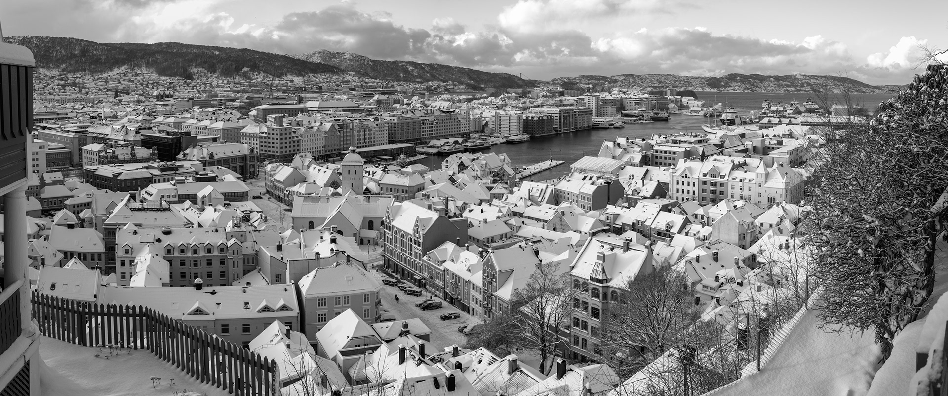 Sentrum og Vågen sett fra Brattlien.