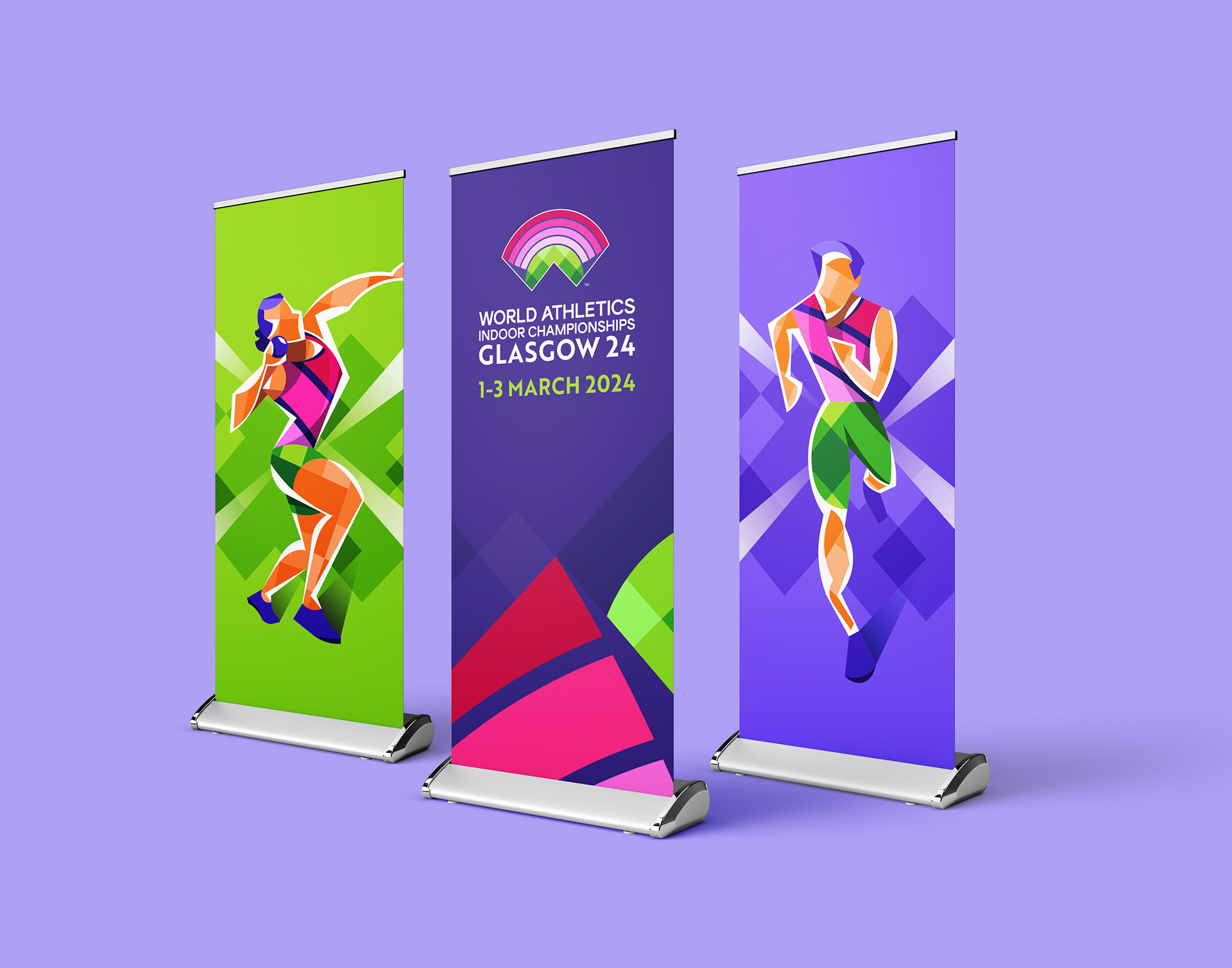 World Athletics Indoor Championships Glasgow 2024  Visual identity - Creative direction for sports branding UK