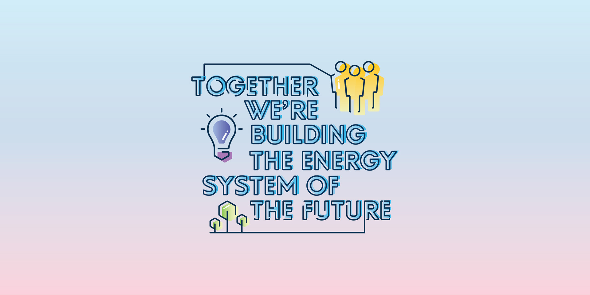 Infographic visualising Faraday Grid energy technology with illustrated icons and light-based visual system.