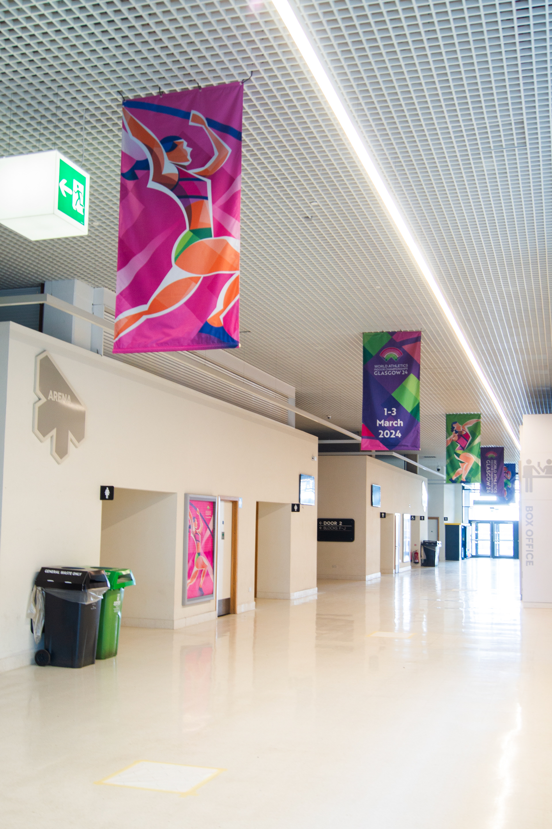 World Athletics Indoor Championships Glasgow 2024  Visual identity - Venue dressing and wayfinding for Glasgow sports event