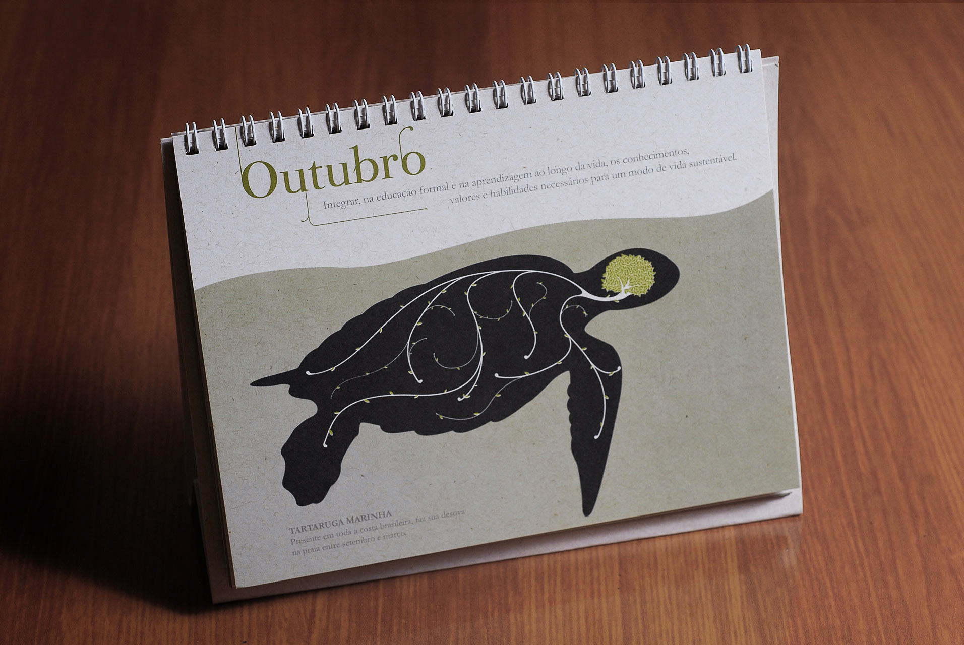 Vector illustration of tree branches forming human and animal brains symbolizing harmony with nature for ONS sustainability campaign."