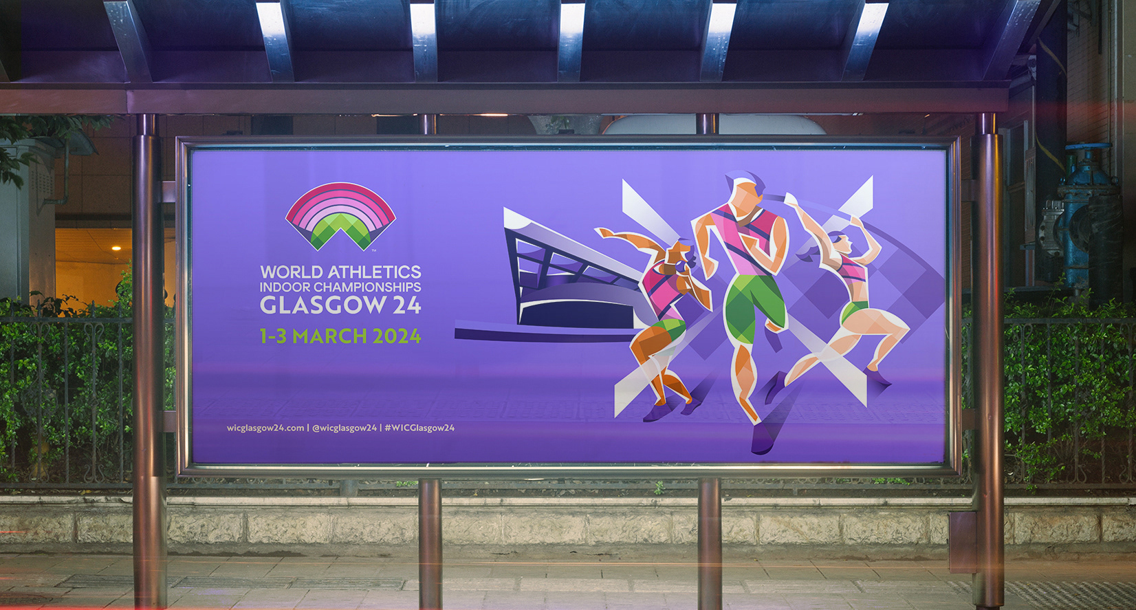 World Athletics Indoor Championships Glasgow 2024  Visual identity - Large-scale venue signage and graphics