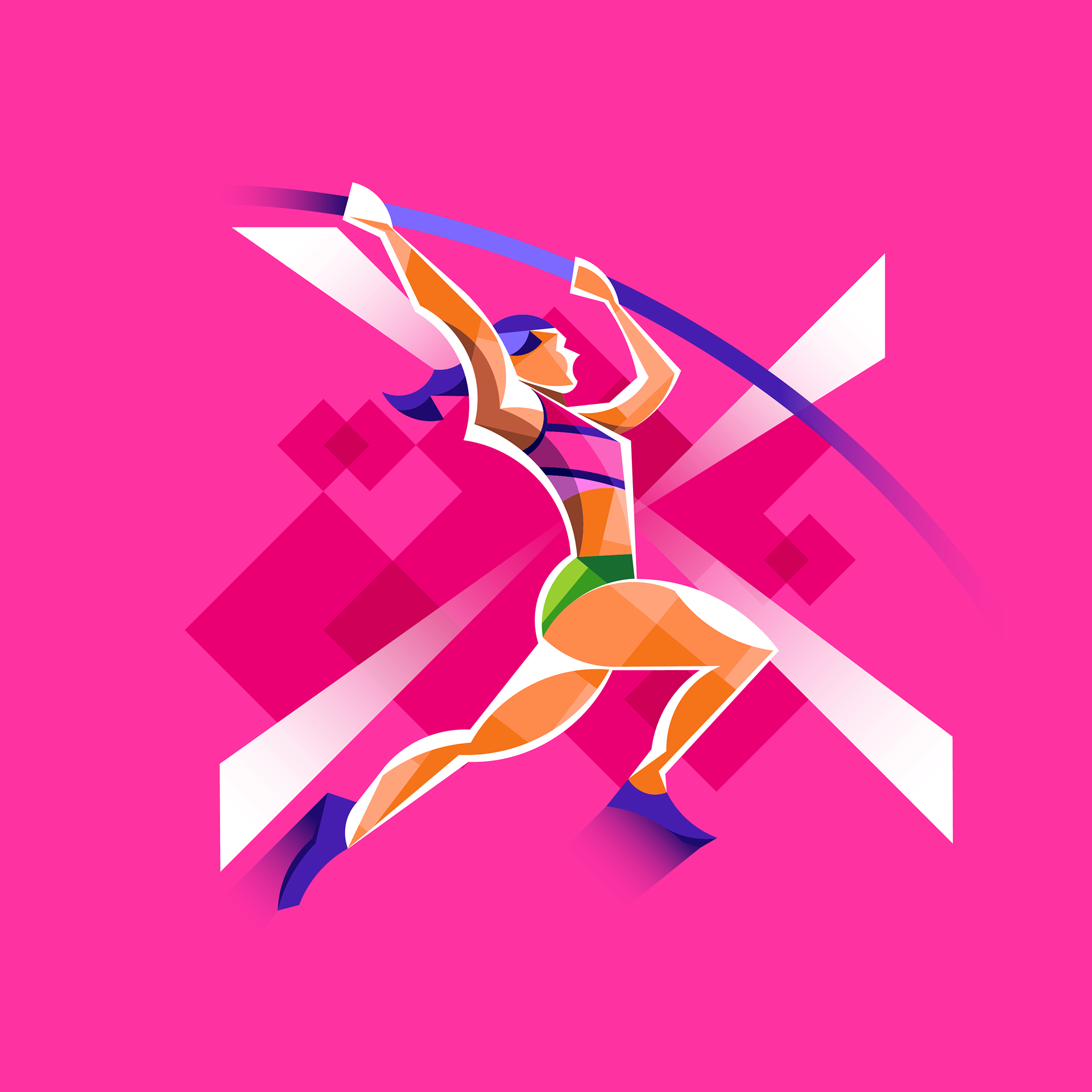 World Athletics Indoor Championships Glasgow 2024 - Event brand design with expressive illustration