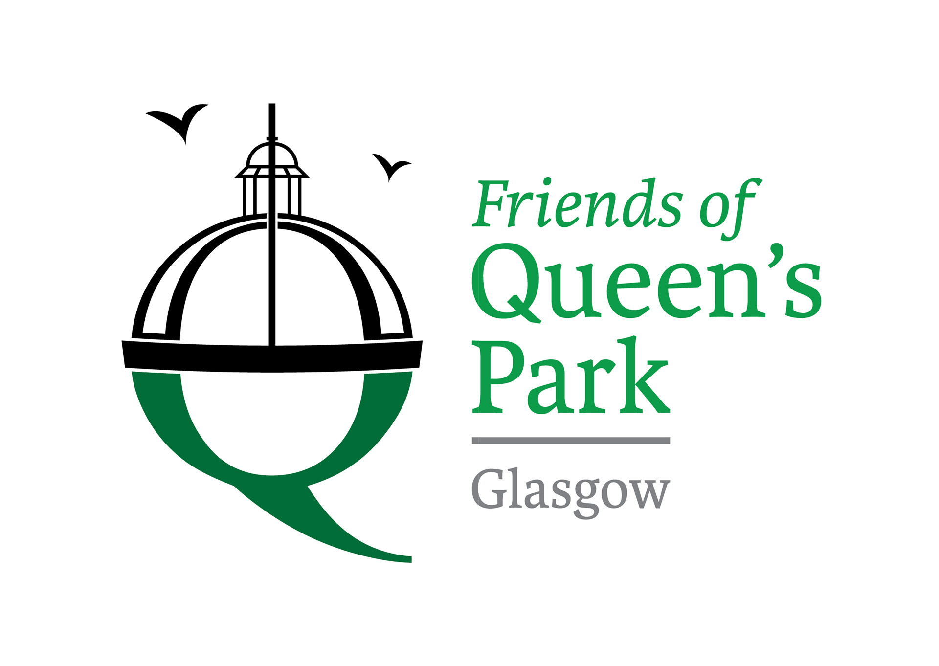 Original Friends of Queen’s Park Glasgow logo featuring the glasshouse icon before rebrand.