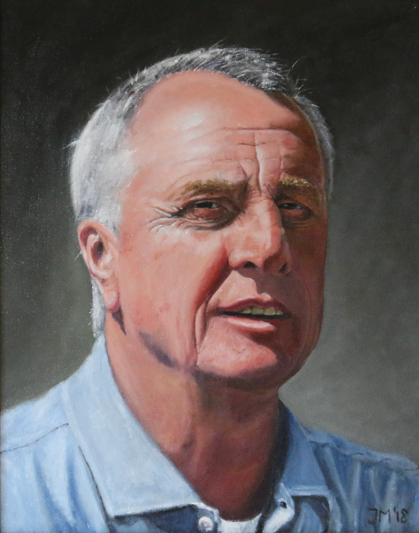 Johan Cruijff. 40x50. Olieverf op doek