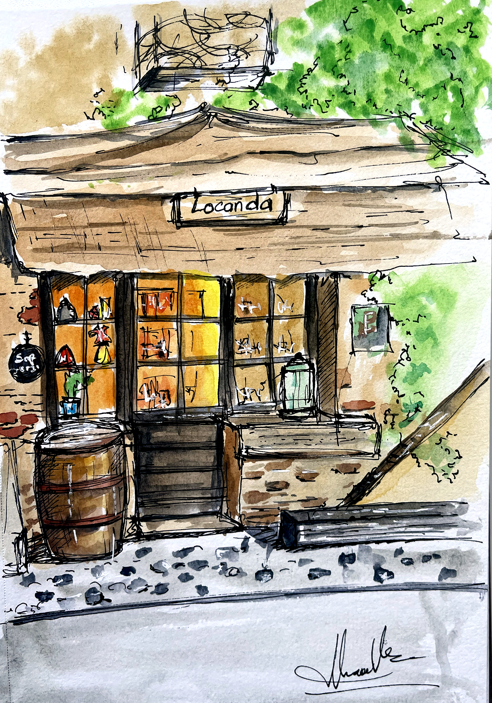 Inks + watercolors