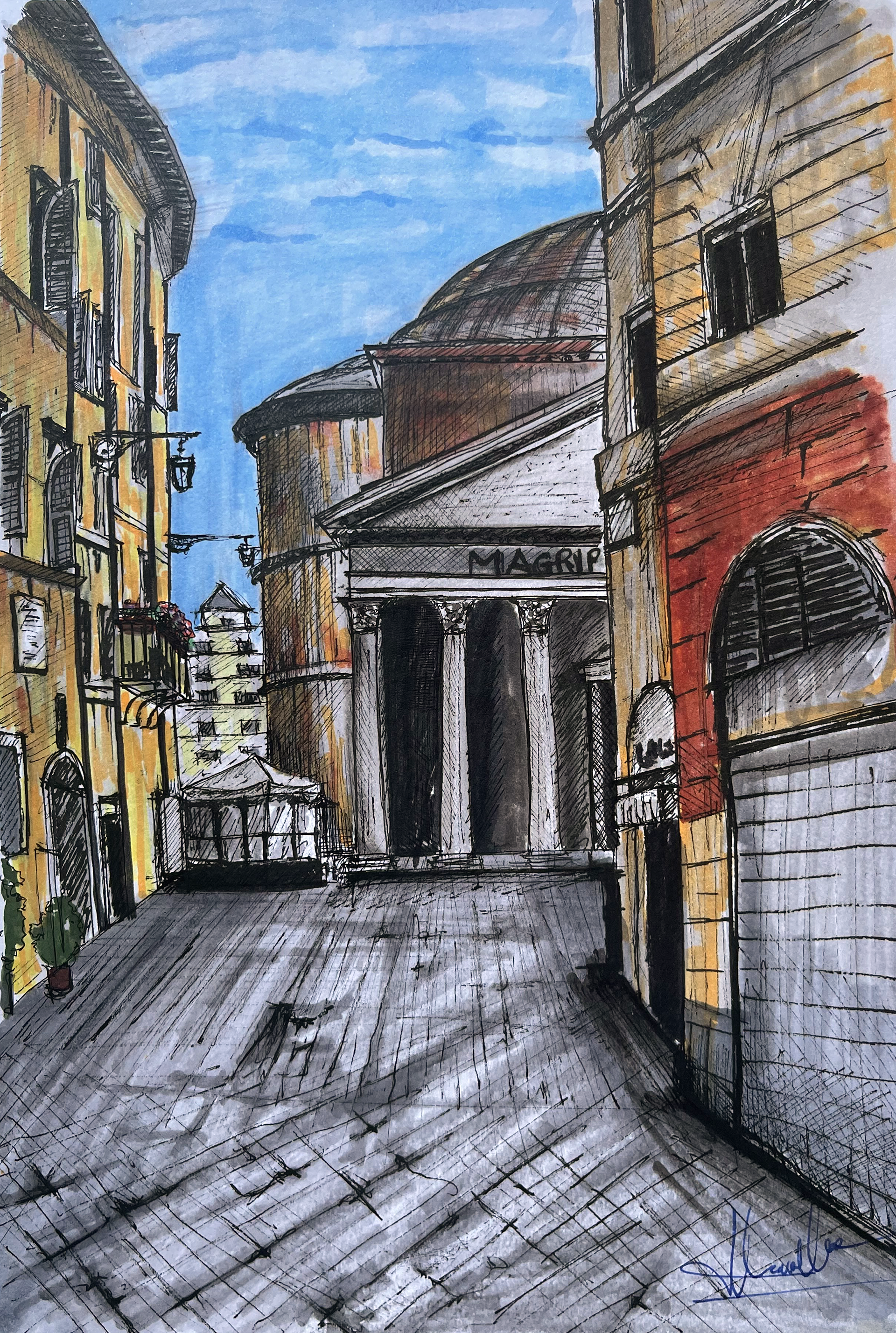 Inks and watercolors