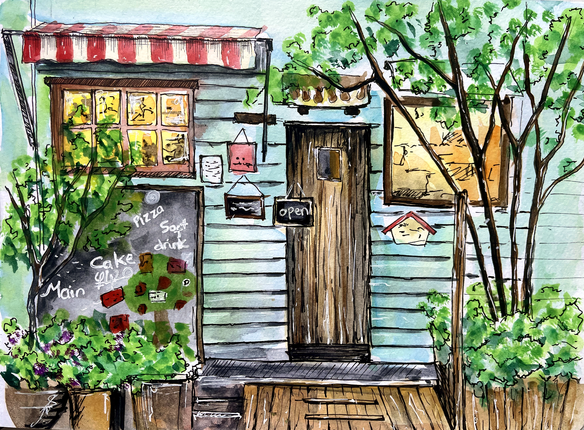 Inks + watercolors