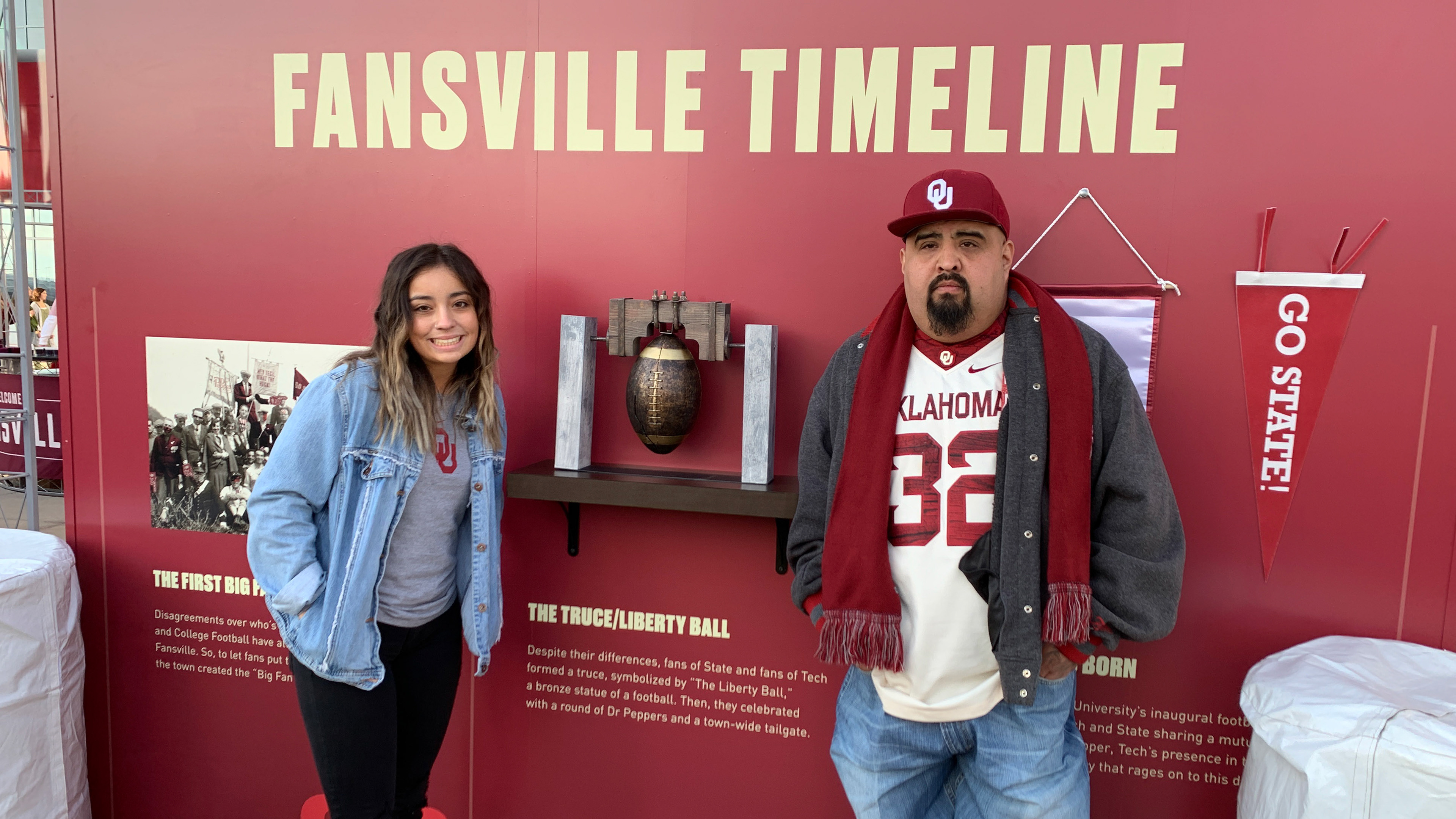 As fans filed into the event space, they could read about key events in the history of Fansville, and see some historic pieces as well.