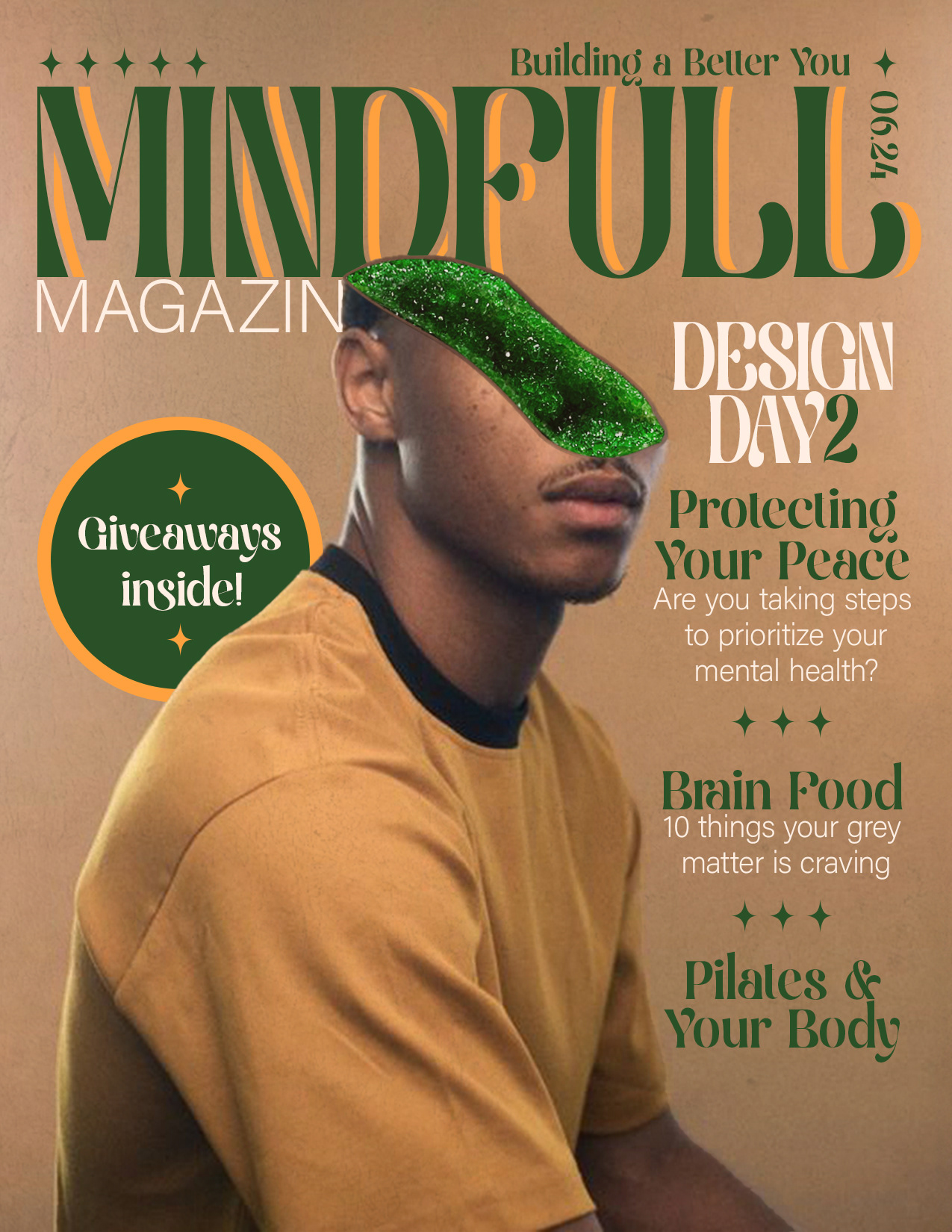 Day 2: a mock magazine cover with a hidden question we should all be asking ourselves! The main model's geode head was a random thought I had pop into my mind, and so I thought it'd be a fun challenge to bring to life!