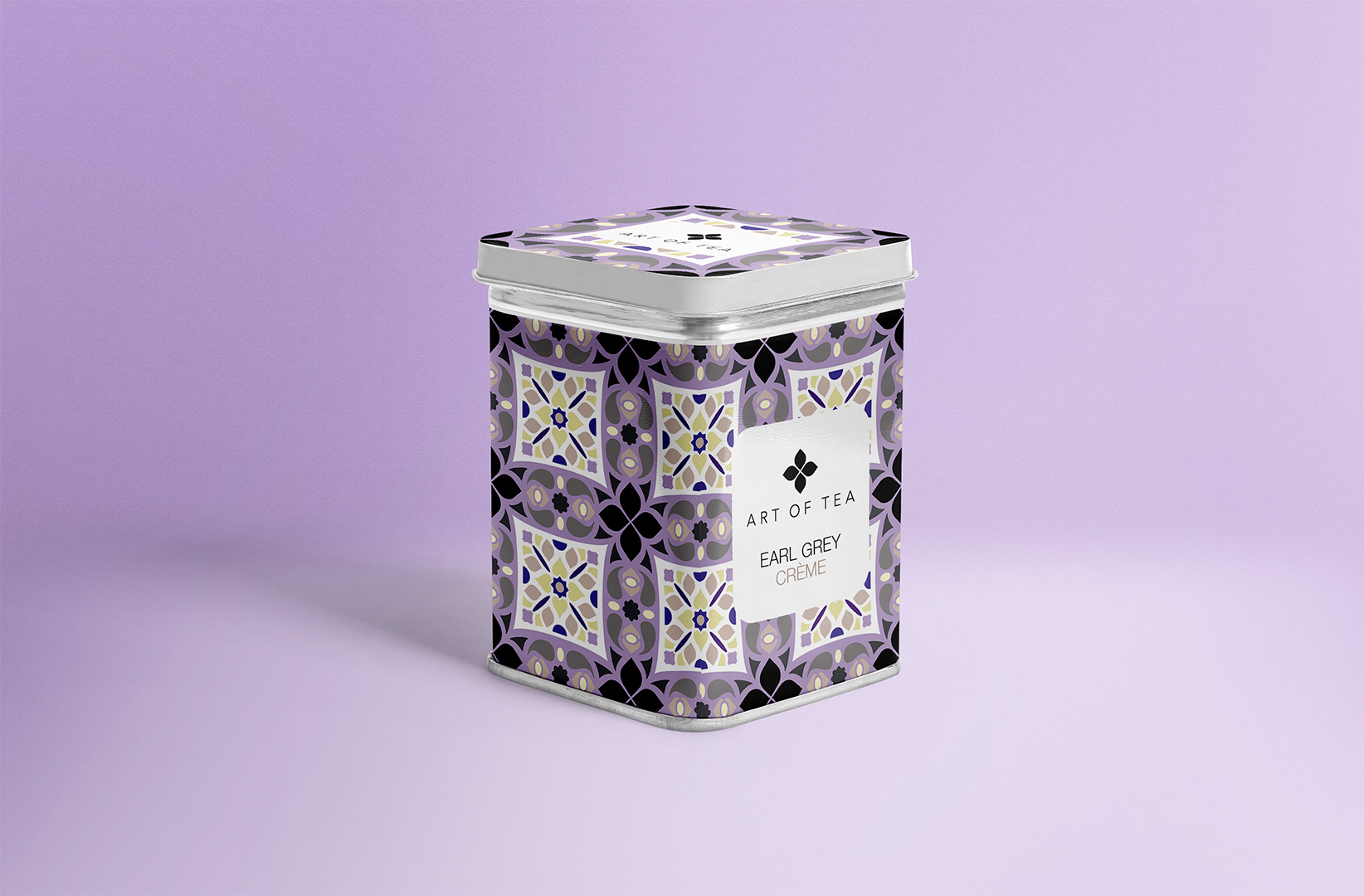Day 14: a tin for Art of Tea that features a pattern that seamlessly wraps around the can, set so opposite corners match. Making a seamless pattern was a lot of fun and I really enjoyed the color palette for this one!