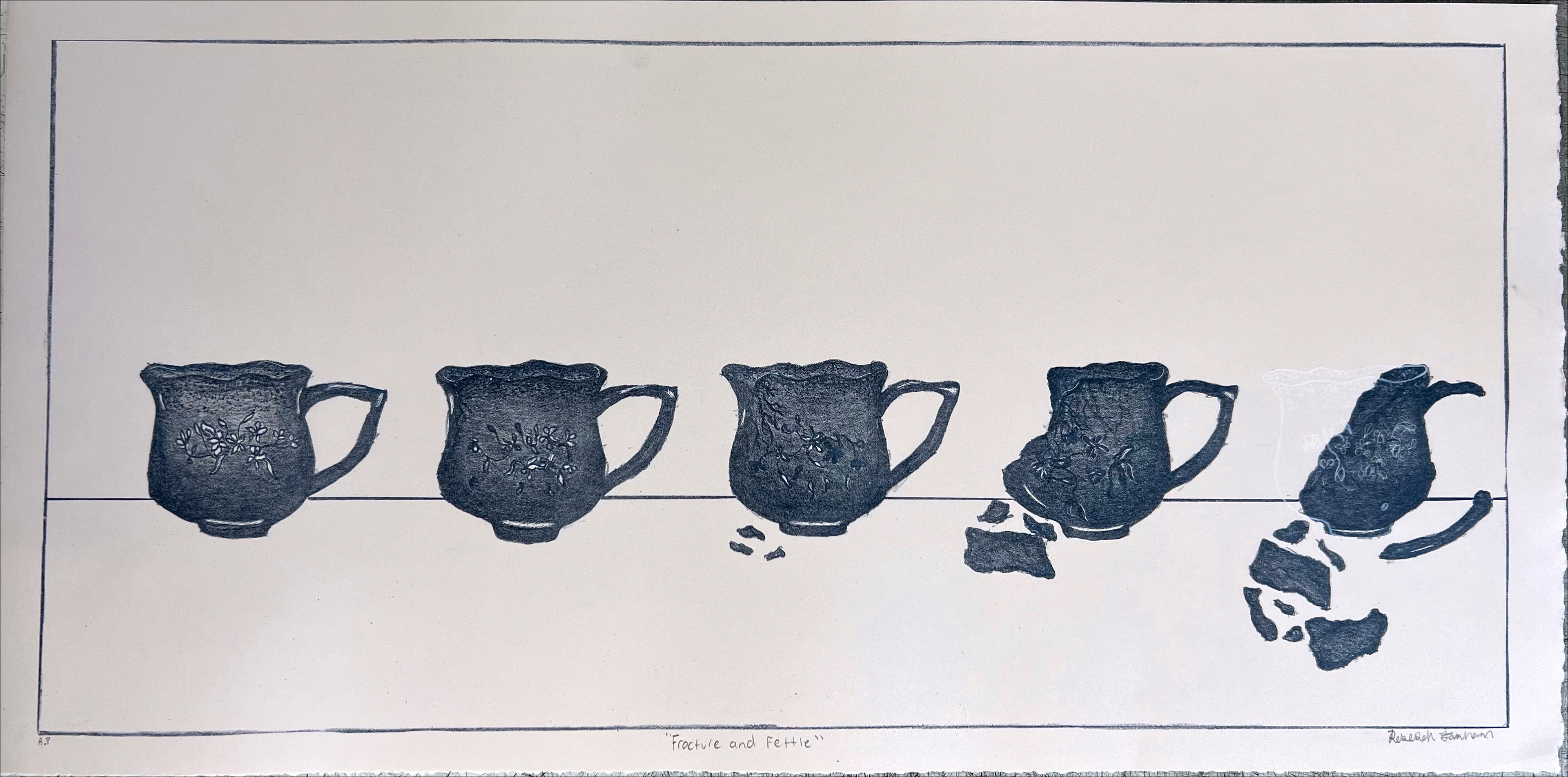 "Fracture and Fettle" 10x20, Lithograph