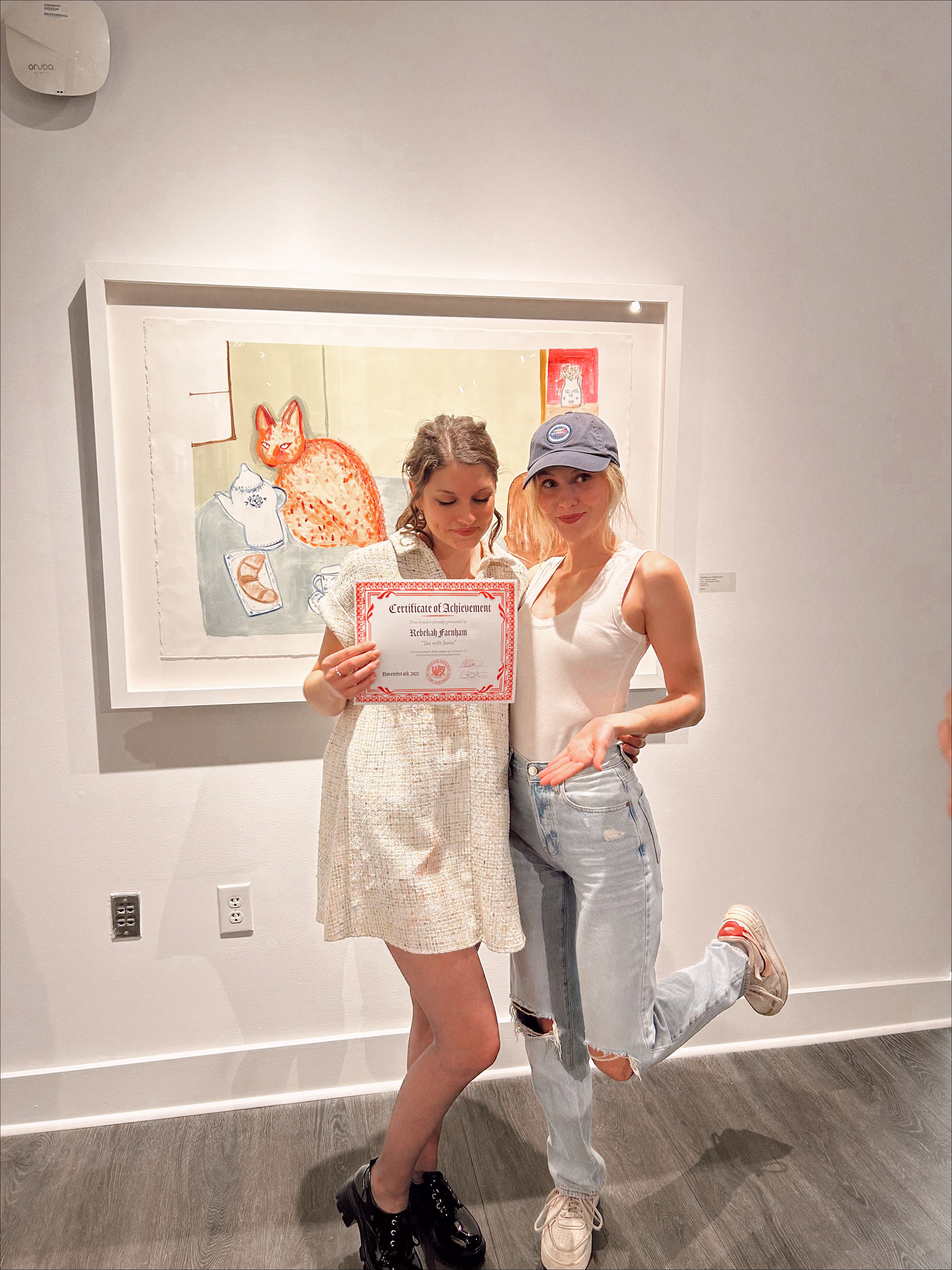 "Tea with Jaime" was awarded best in shown runner up in the 2022 Alexander Ink Exhibition.