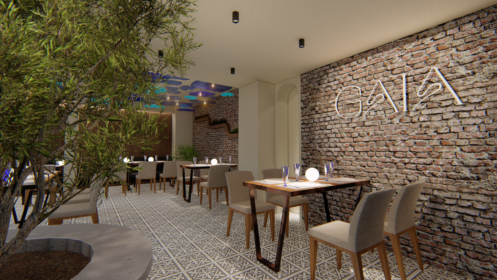 Restaurant 3-D render