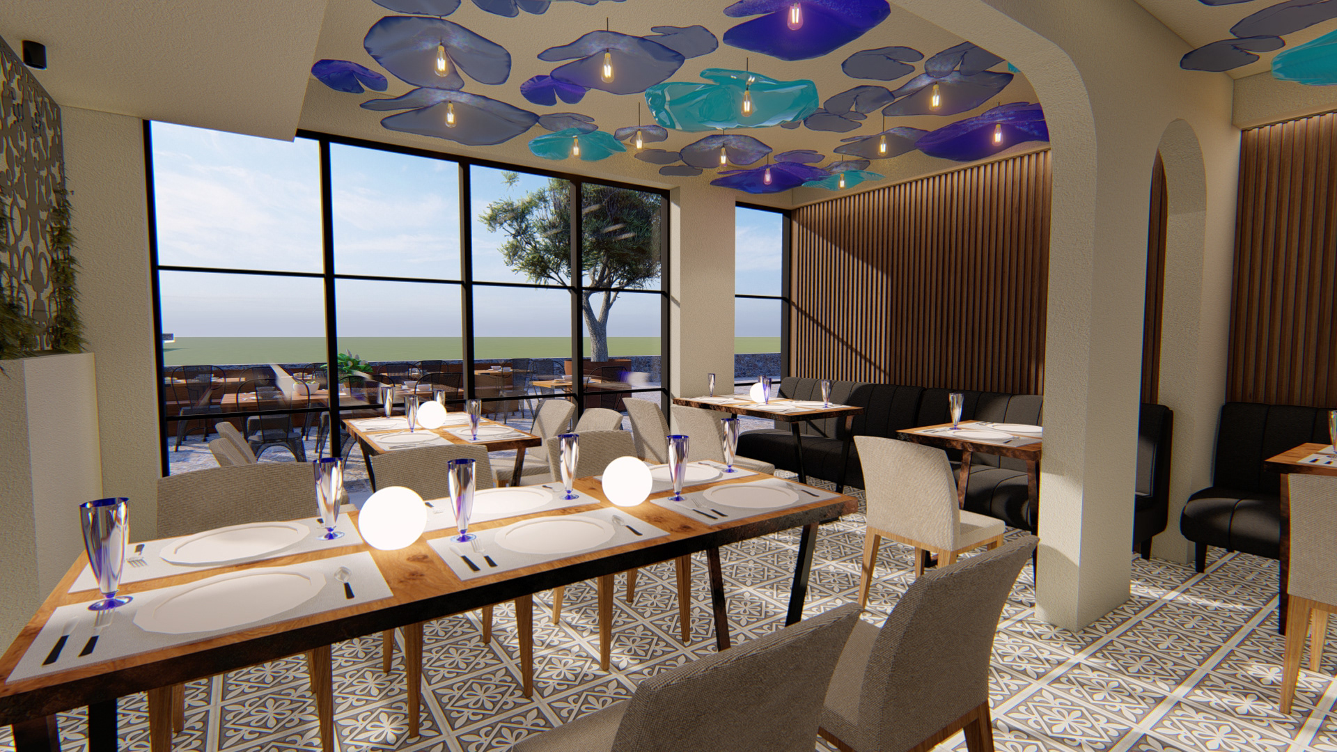 Restaurant 3-D render