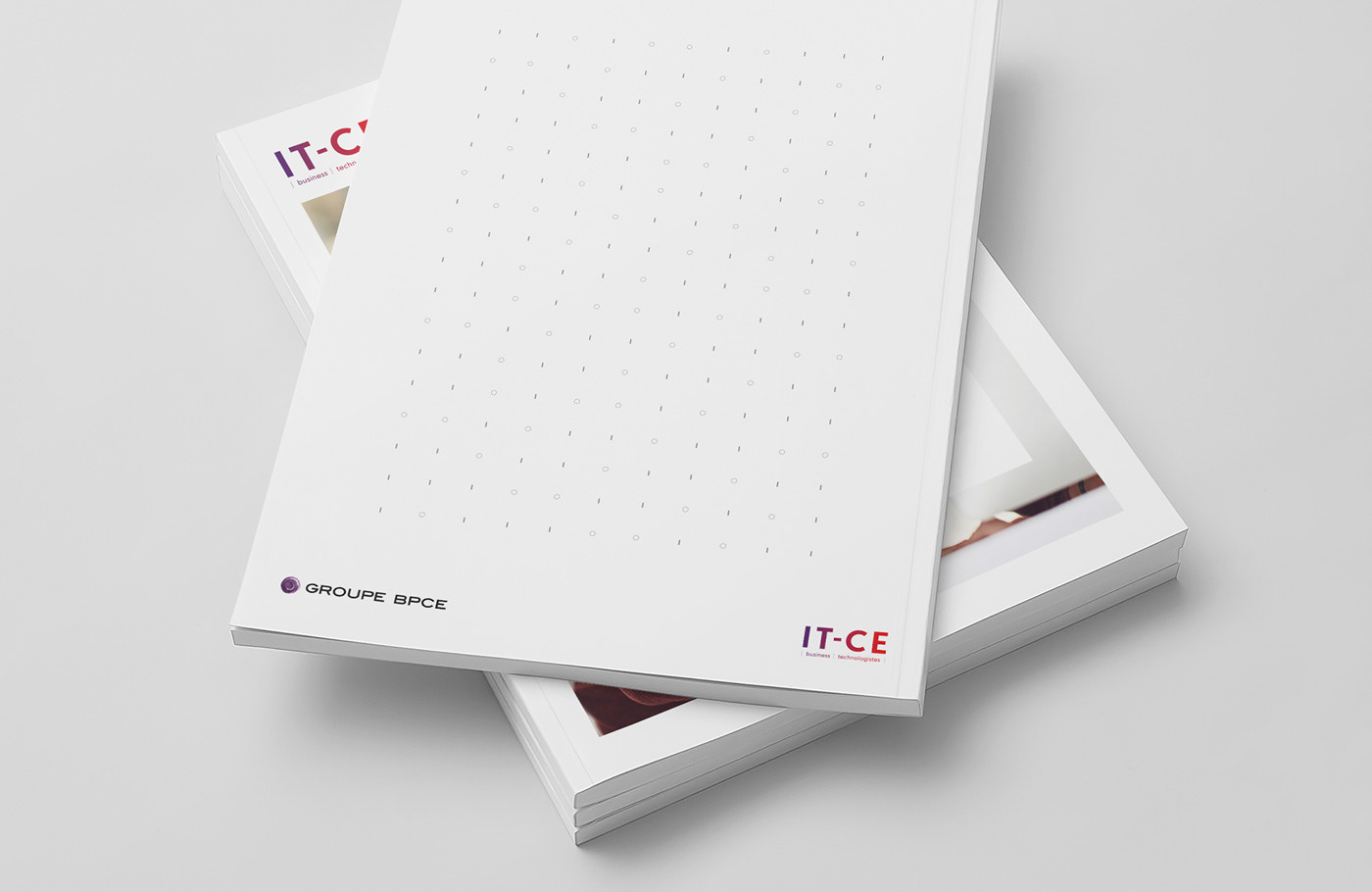 Back cover of business report on light background
