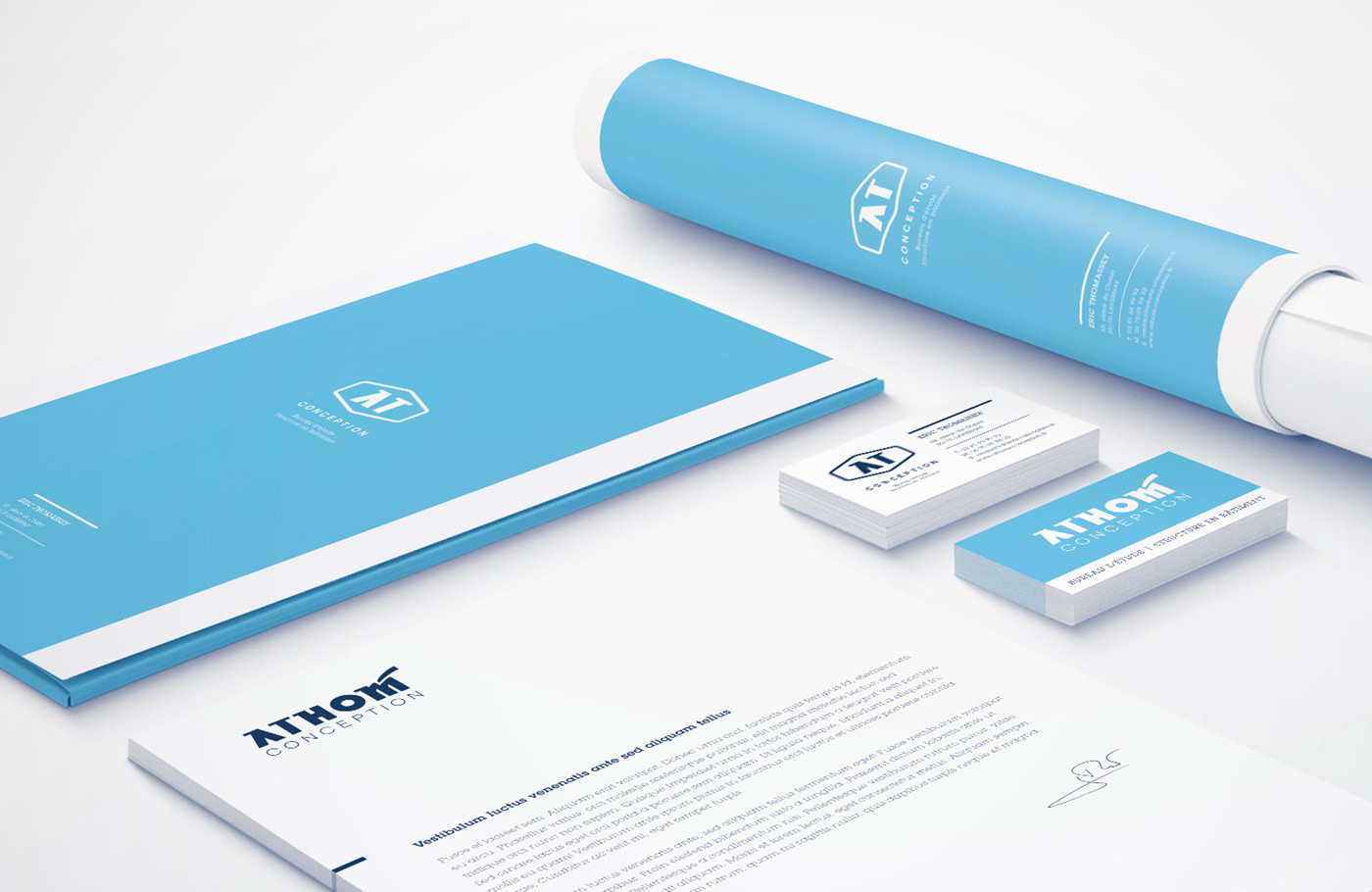 Stationery: flap folder, letterhead, business cards