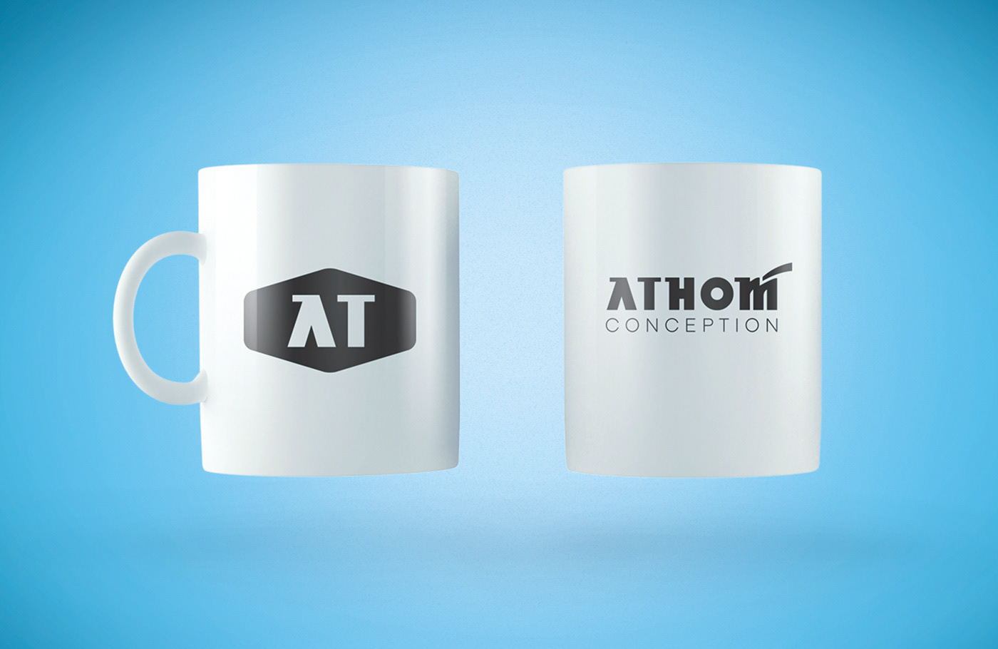 Mug with logo, front and back view