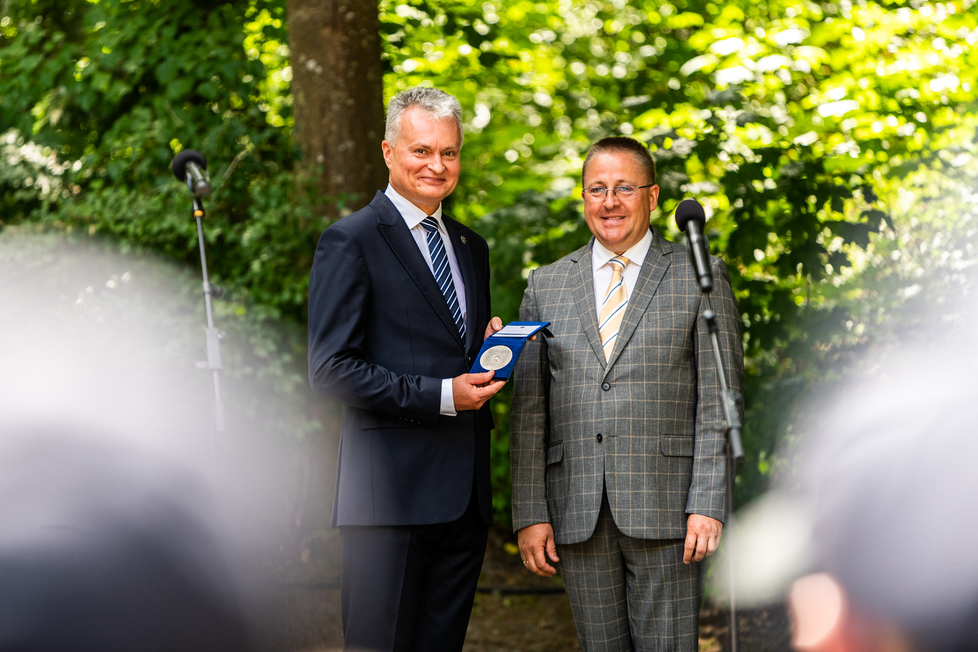 Current president of Lithuania Gitanas Nausėda together with the mayor of Palanga Town Municipality - Šarūnas Vaitkus 