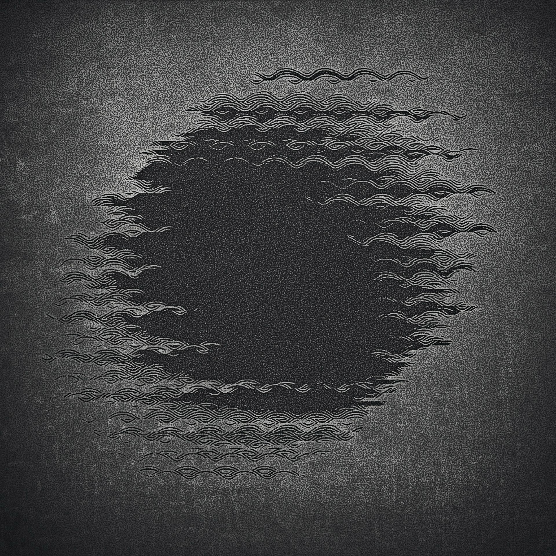 Vacant Sky Above the Scattered Clouds of Winter. Part of project “Circled 1” [RJ 0091]: Various graphics featuring circle-based constructions, part 1.