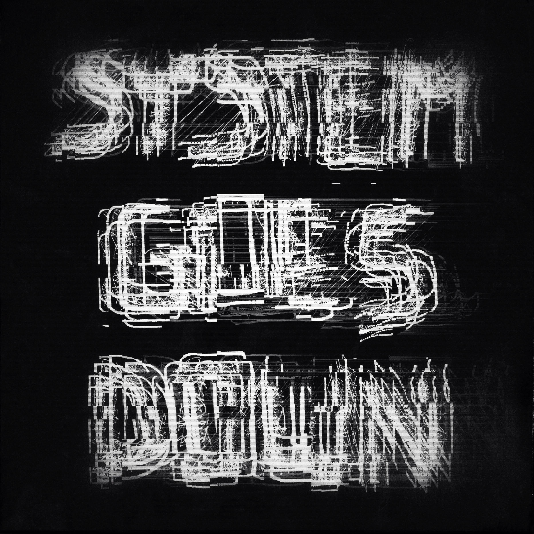 System. Part of project “The Large Text” [RJ 0058]: Various graphics featuring letters and short texts.