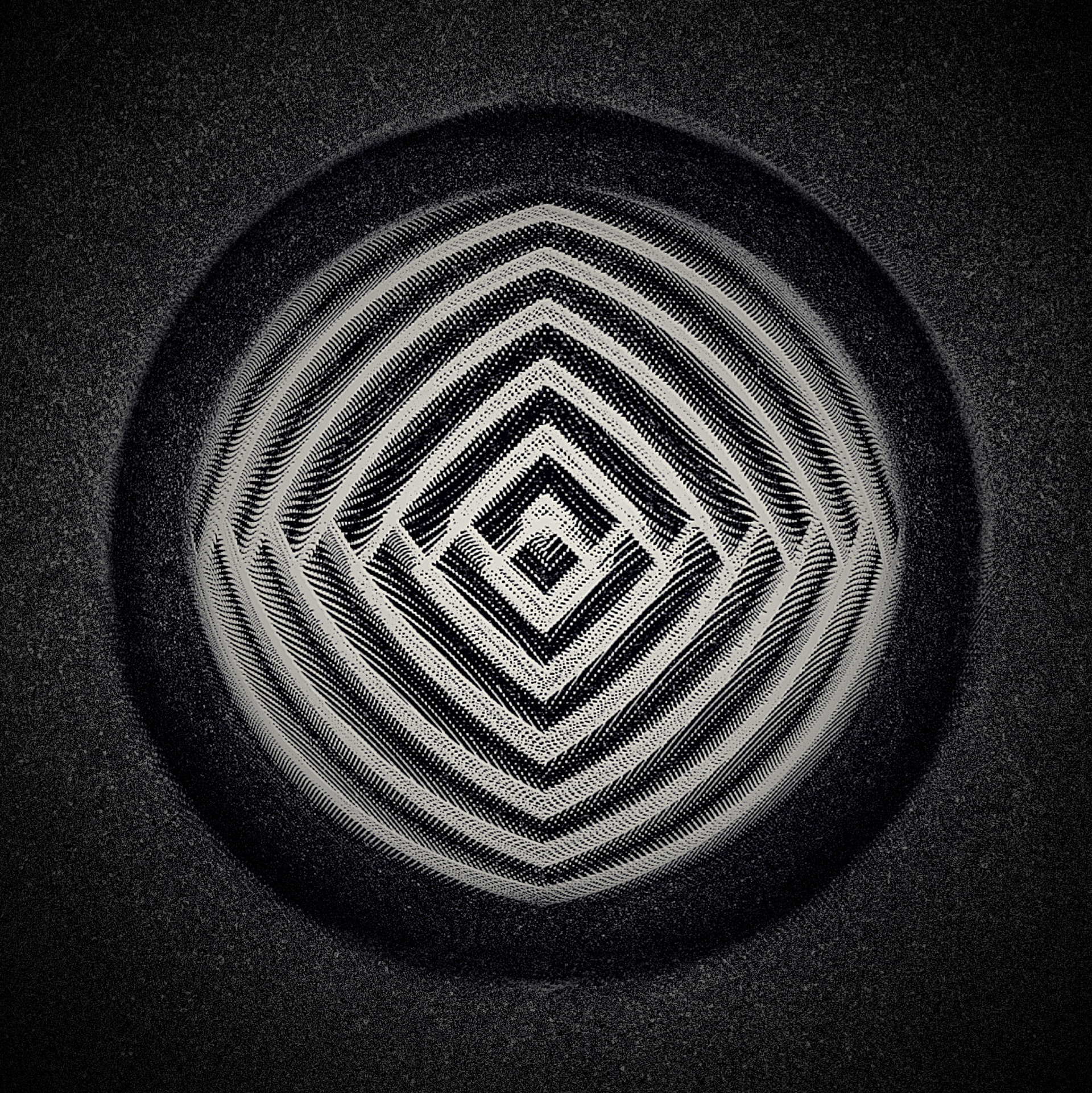 The Big Button That Does Nothing. Part of project “Circled 1” [RJ 0091]: Various graphics featuring circle-based constructions, part 1.