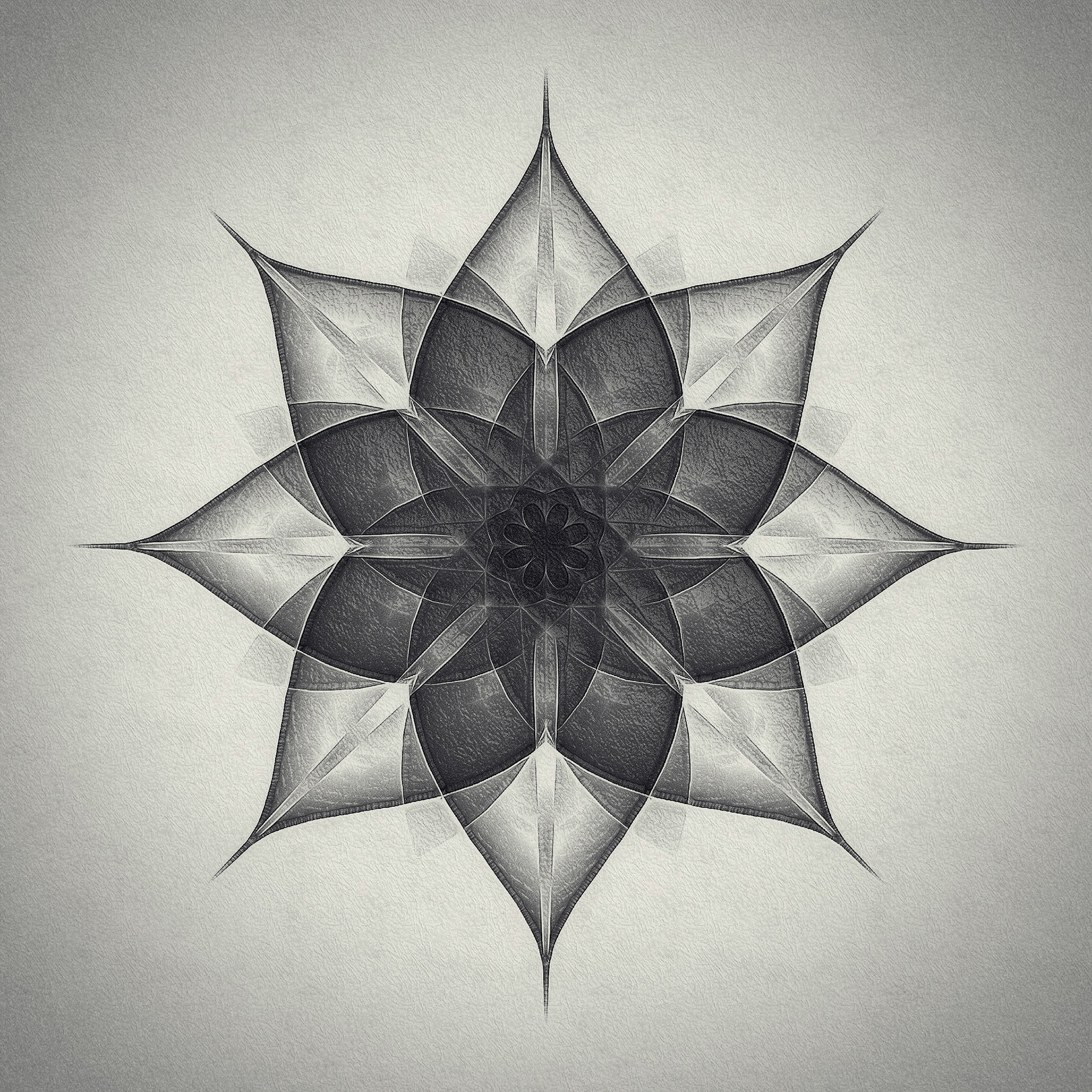Flower 20:27. Part of project “Kaleidoscopic 2” [RJ 0071]: Various graphics featuring kaleidoscope-like symmetries, part 2.