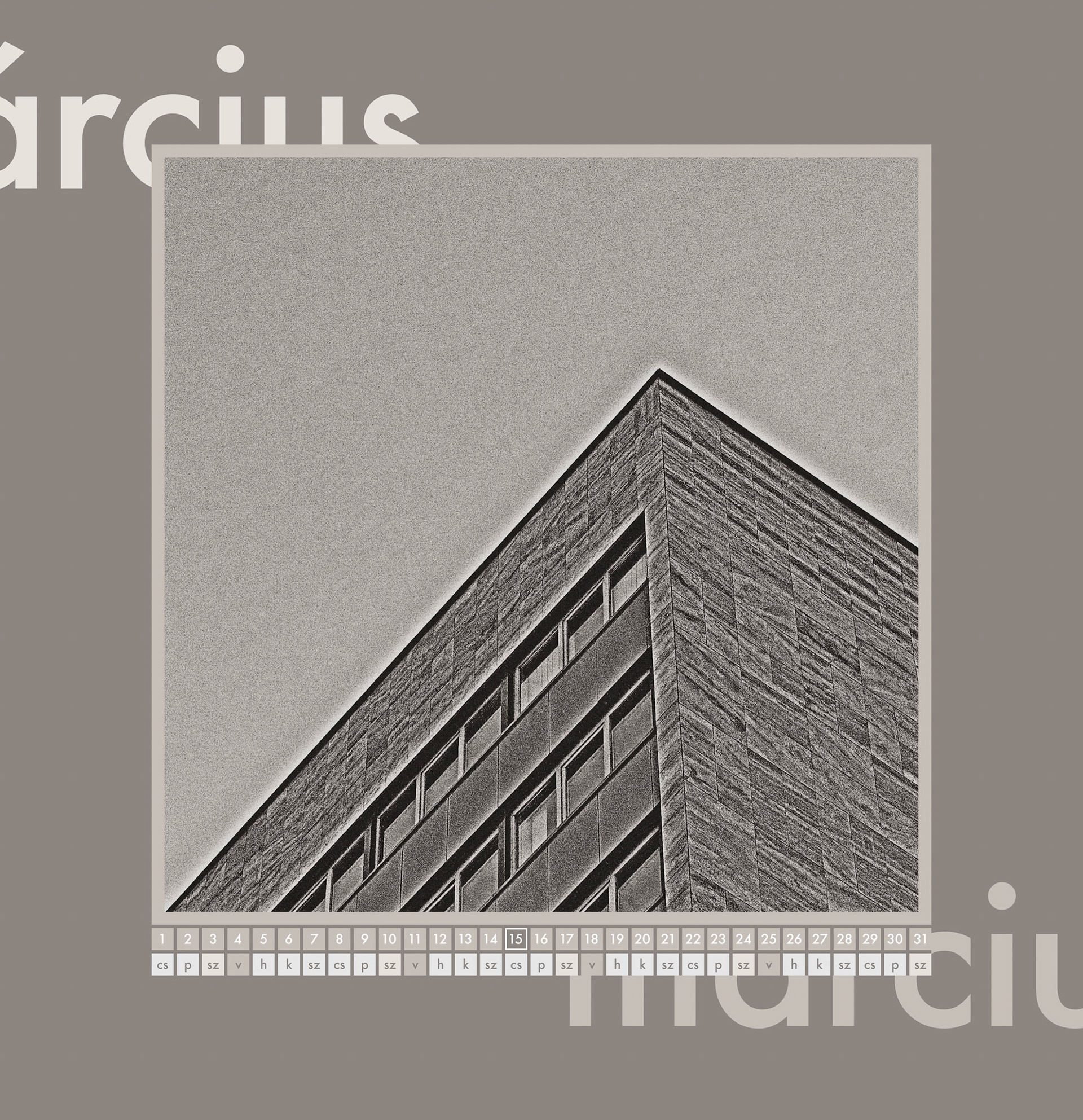 March. Part of project “Architecture ’12” [RJ 0032]: Calendar for the year 2012.