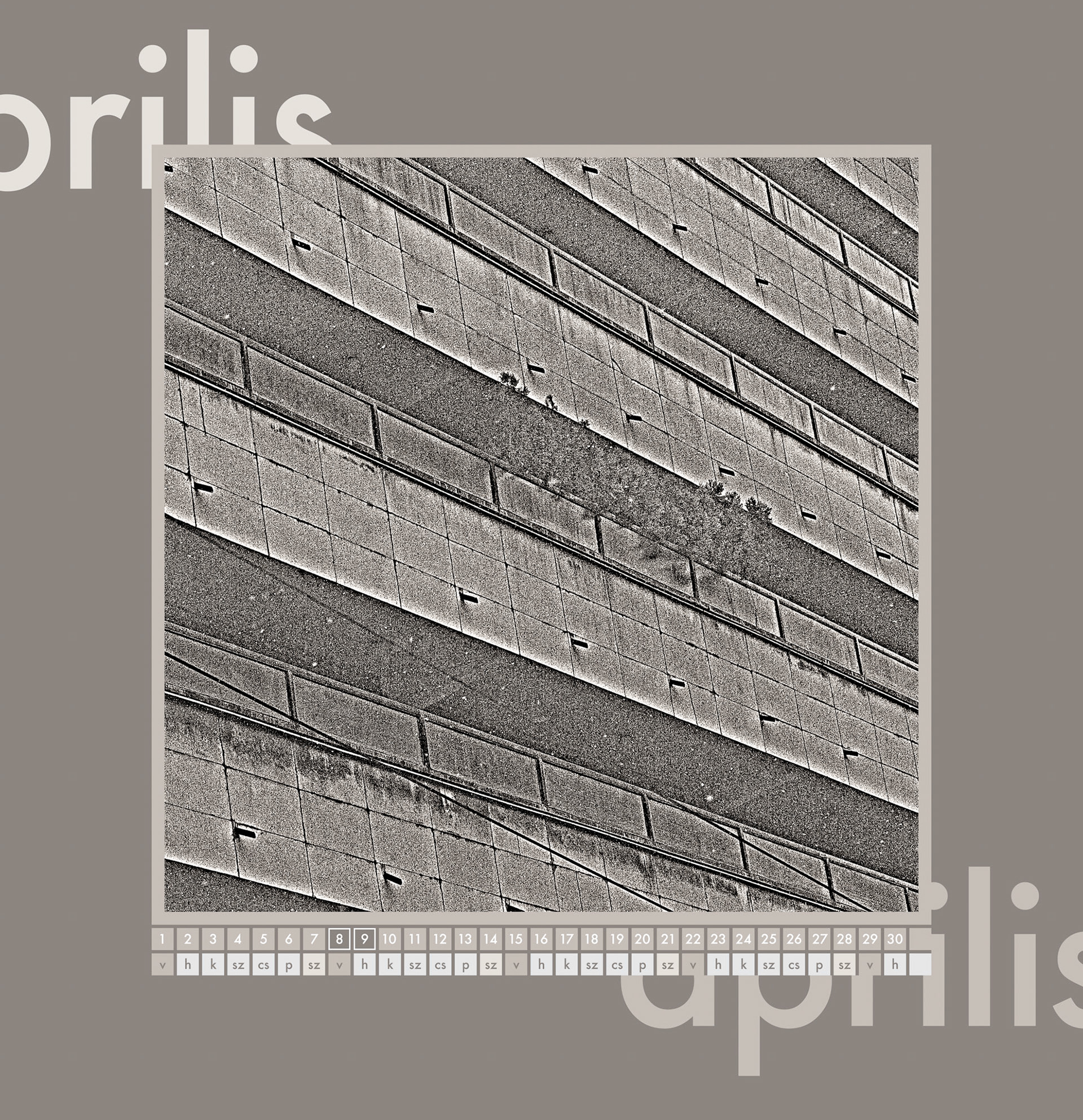 April. Part of project “Architecture ’12” [RJ 0032]: Calendar for the year 2012.