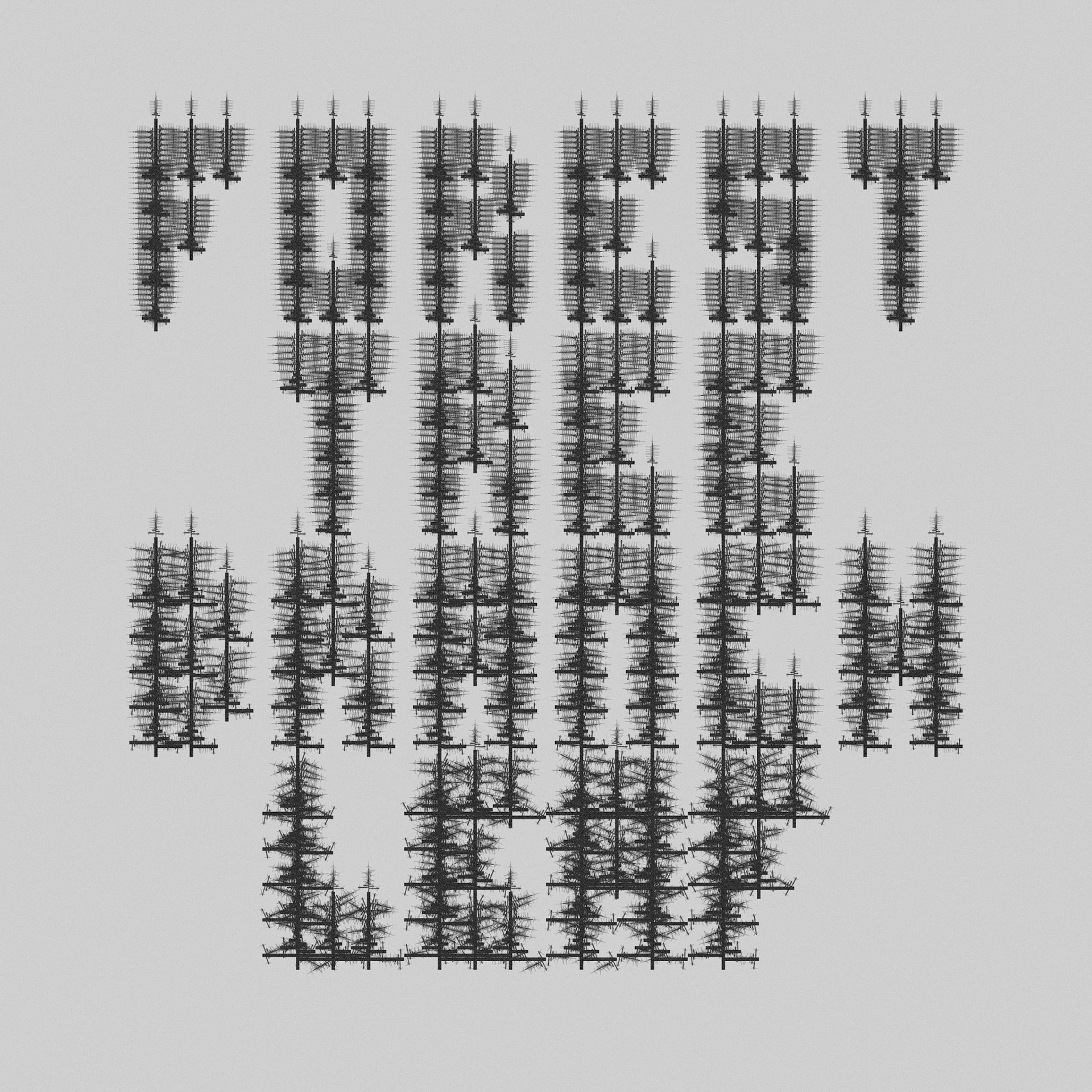Forest/Tree/Branch/Leaf. Part of project “With Letters” [RJ 0076]: Experimental typographic illustrations.