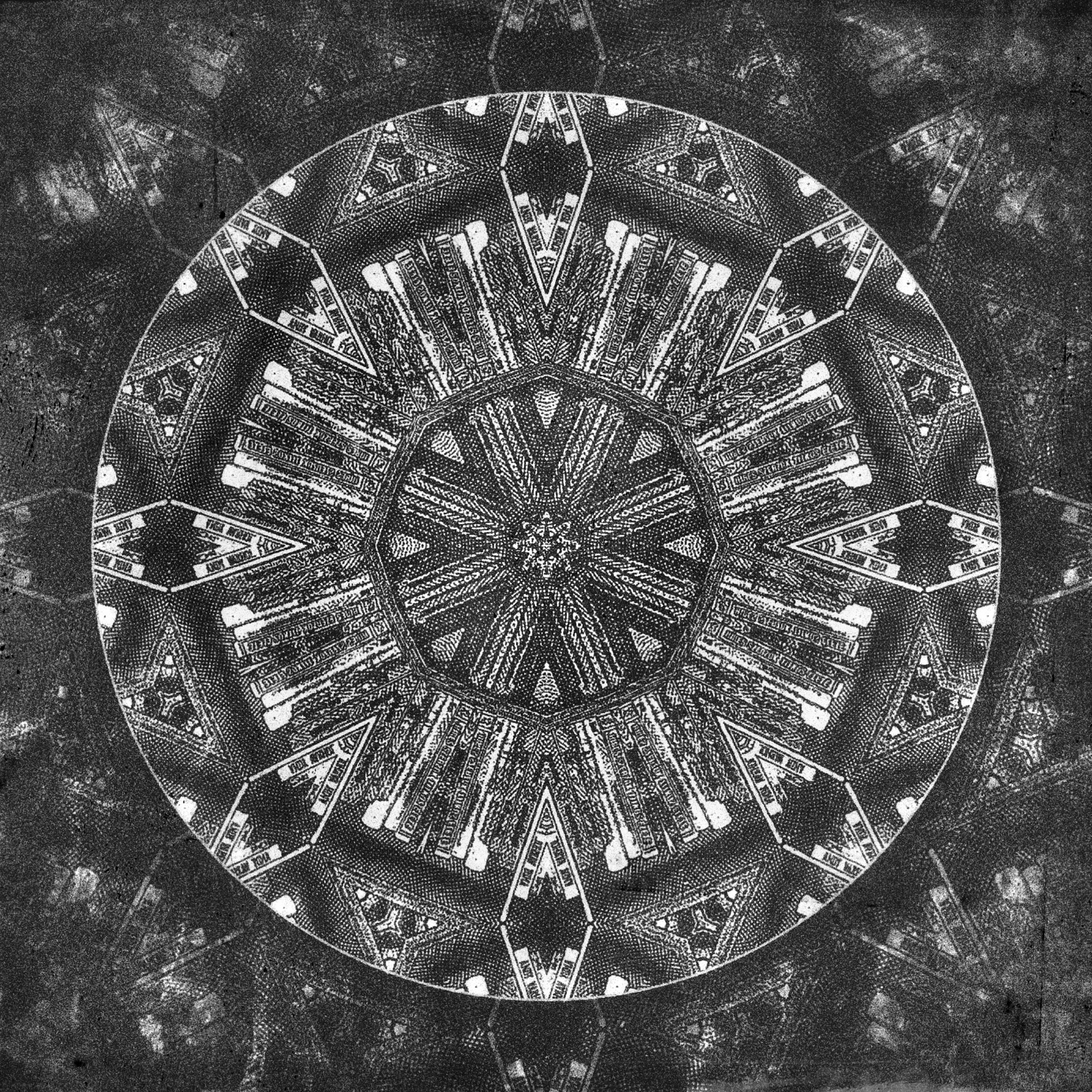 The Library of Babel. Part of project “Kaleidoscopic 2” [RJ 0071]: Various graphics featuring kaleidoscope-like symmetries, part 2.