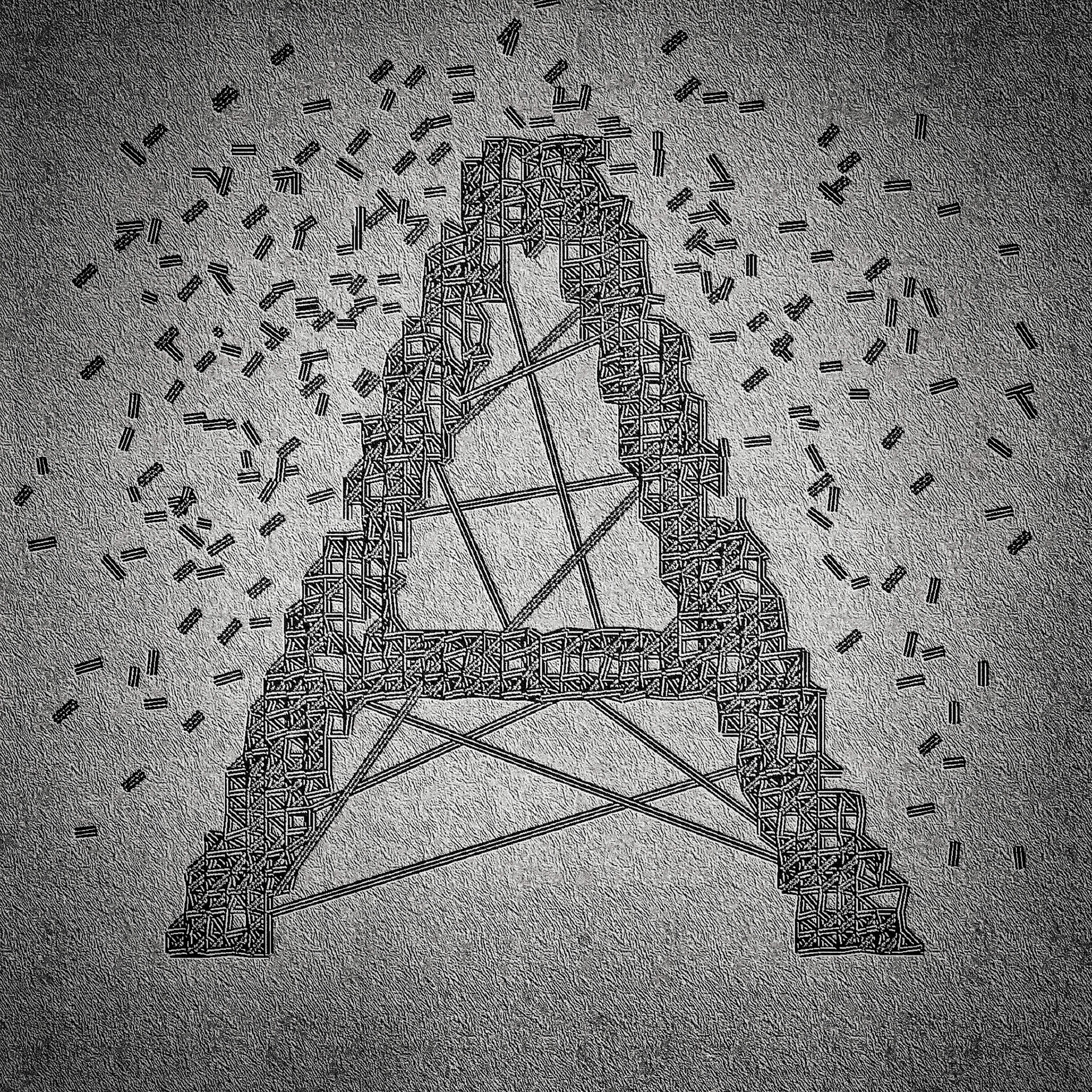 Superfluous Cohesion. Part of project “With Letters” [RJ 0076]: Experimental typographic illustrations.