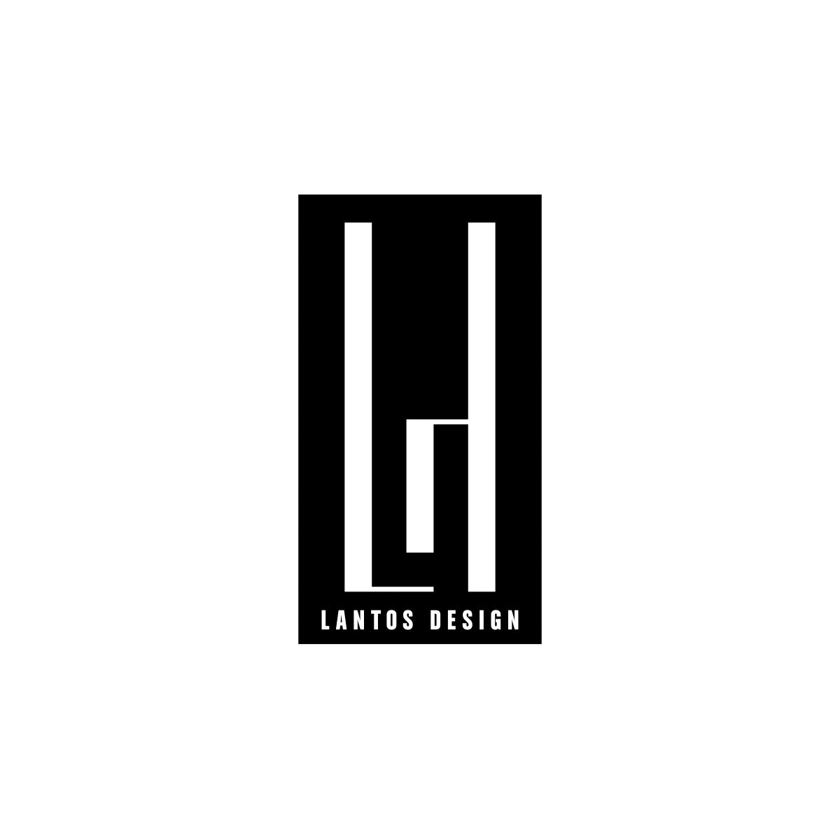 Logo in black and white (Negative version). Part of project “Lantos Design” [RJ 0054]: Identity guide for Hungarian designer Linda Lantos.
