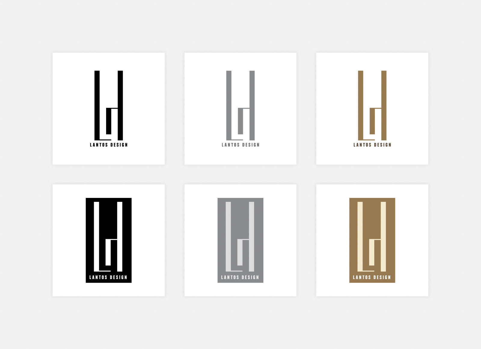 Logo variations. Part of project “Lantos Design” [RJ 0054]: Identity guide for Hungarian designer Linda Lantos.