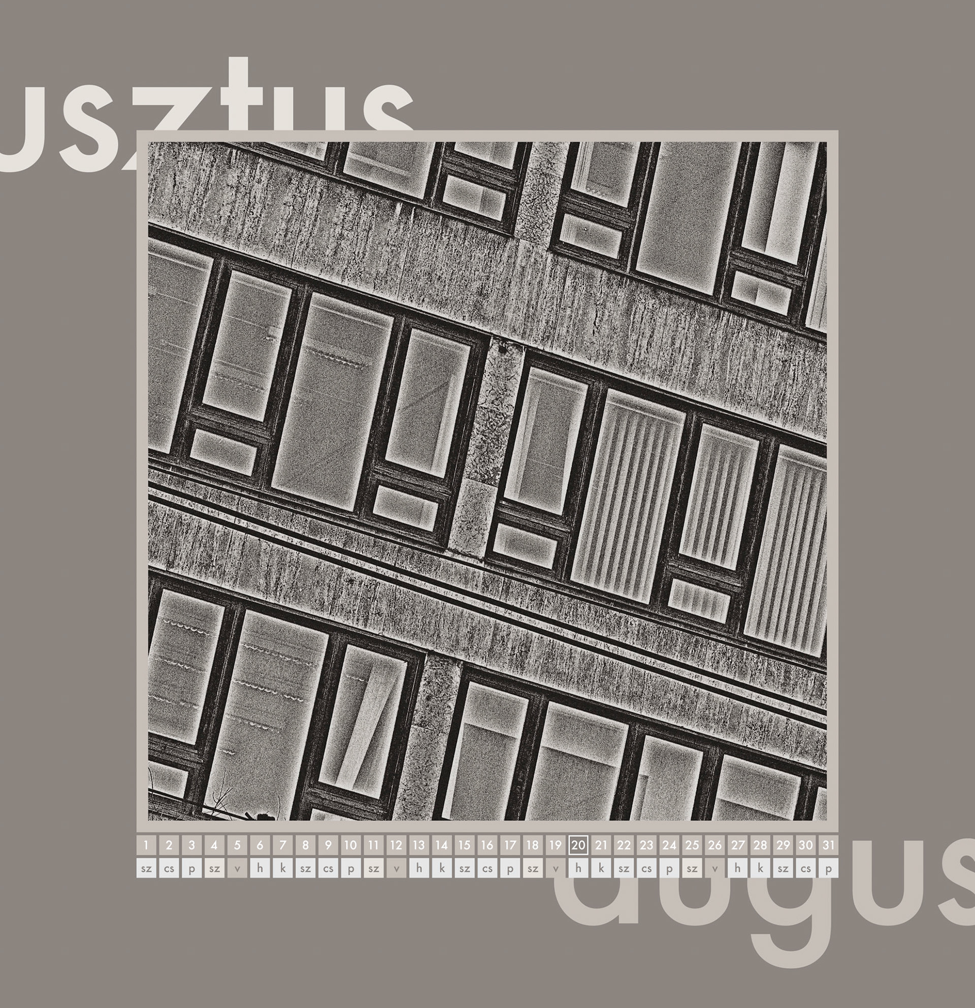 August. Part of project “Architecture ’12” [RJ 0032]: Calendar for the year 2012.