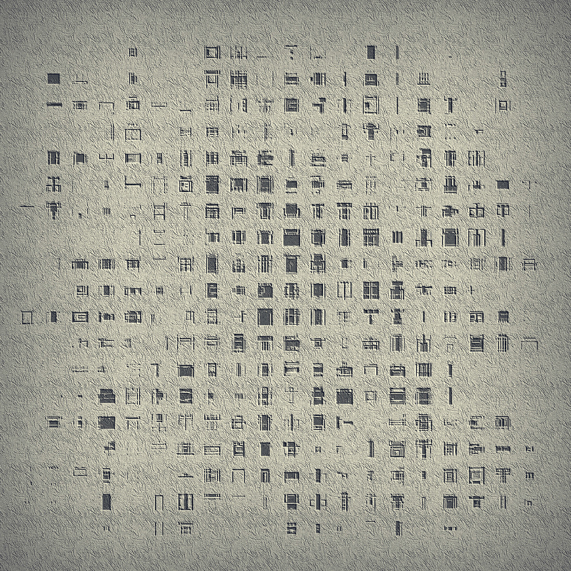 Secret Shopping List. Part of project “Grids” [RJ 0068]: Various graphics featuring small patterns ordered on a grid.