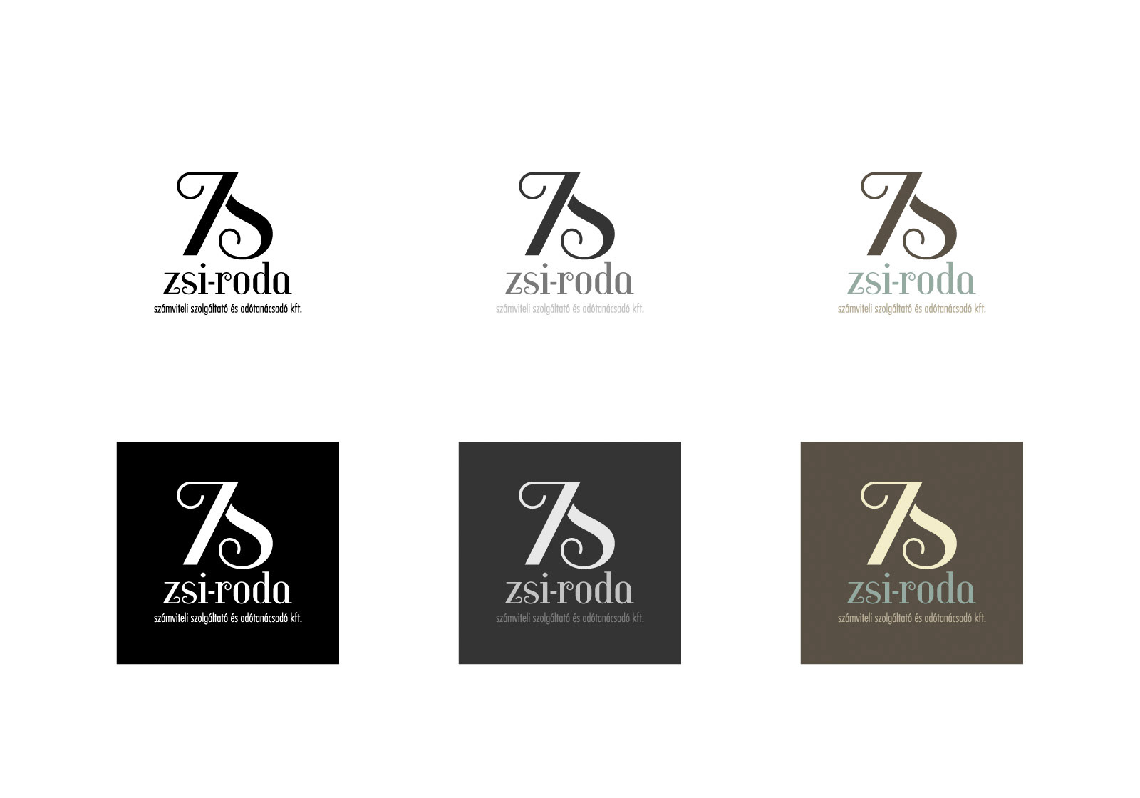 Logo variations. Part of project “Zsi-Roda” [RJ 0041]: Identity guide for a small Hungarian company.
