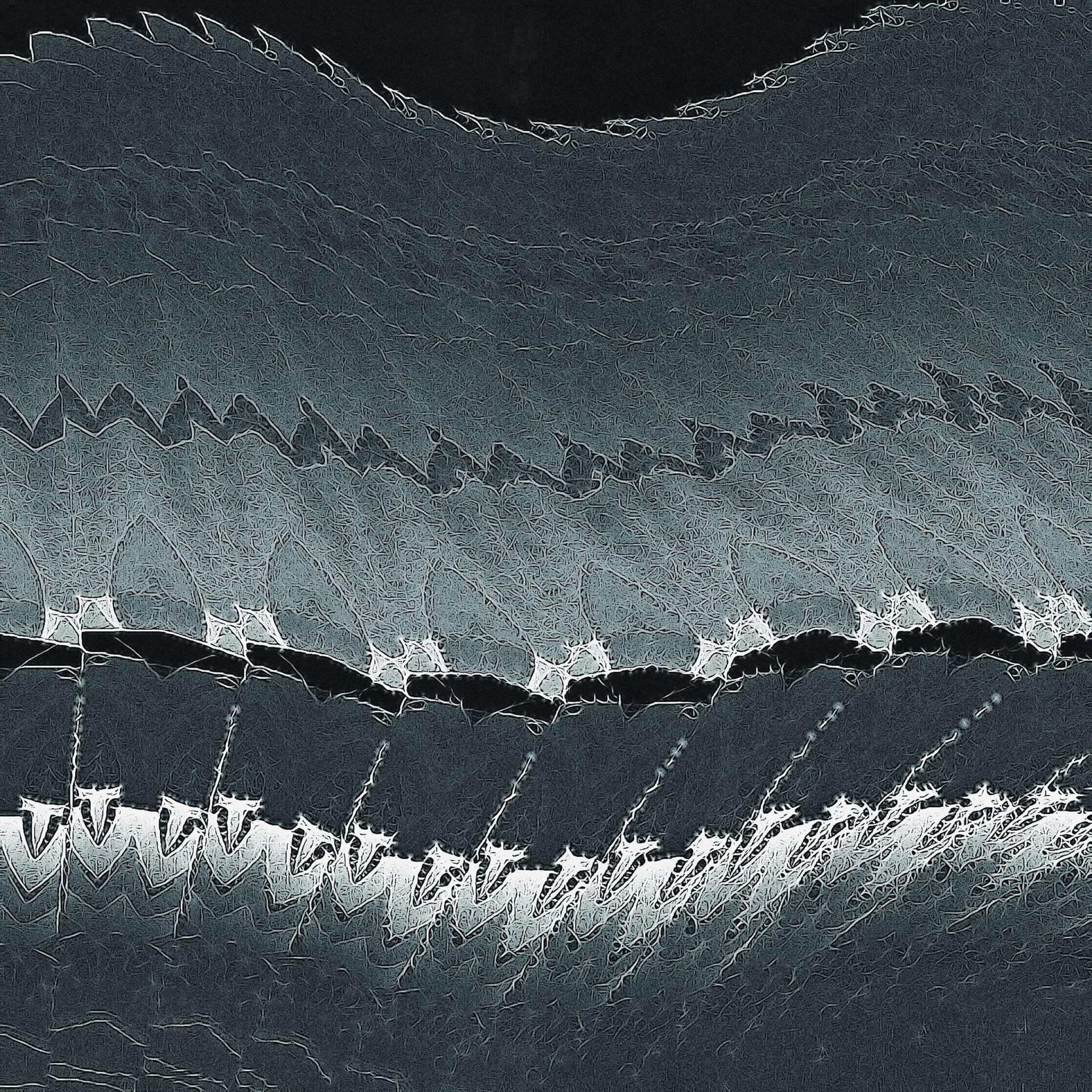 Wave at Night. Part of project “Repeated Horizons” [RJ 0090]: Horizontally structured experimental drawings.