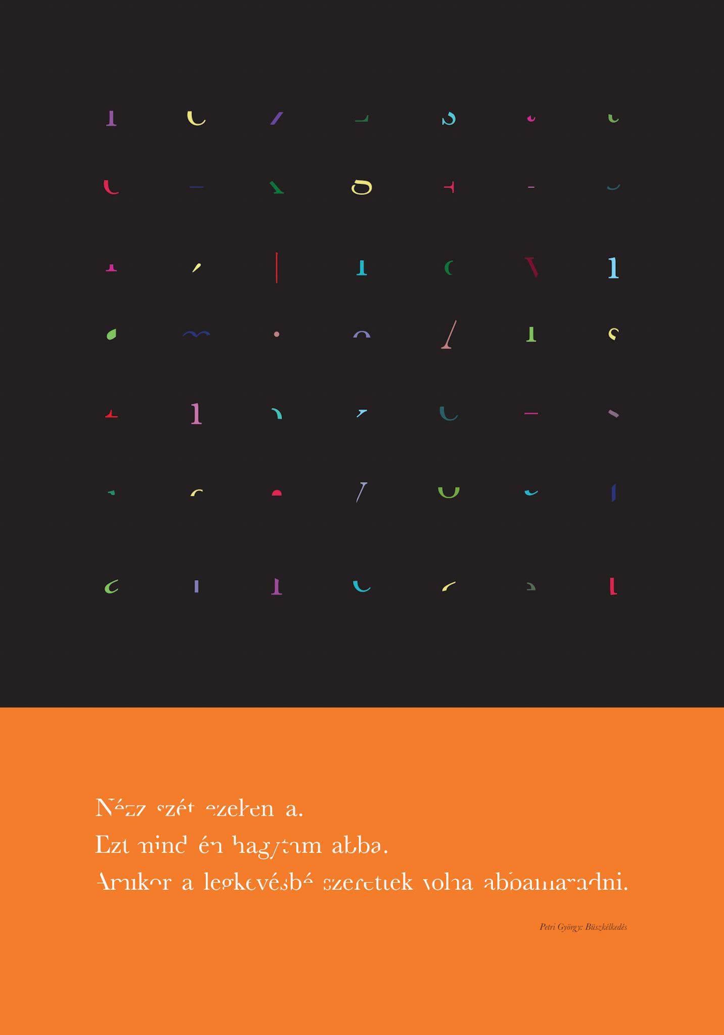 Nézz szét ezeken a. Part of project “Literature” [RJ 0081]: Typographic poster designs depicting the catchphrase “Literature”.