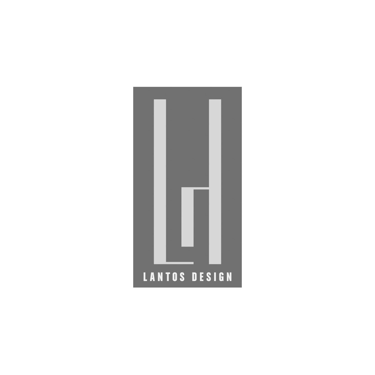 Logo in grayscale (Negative version). Part of project “Lantos Design” [RJ 0054]: Identity guide for Hungarian designer Linda Lantos.
