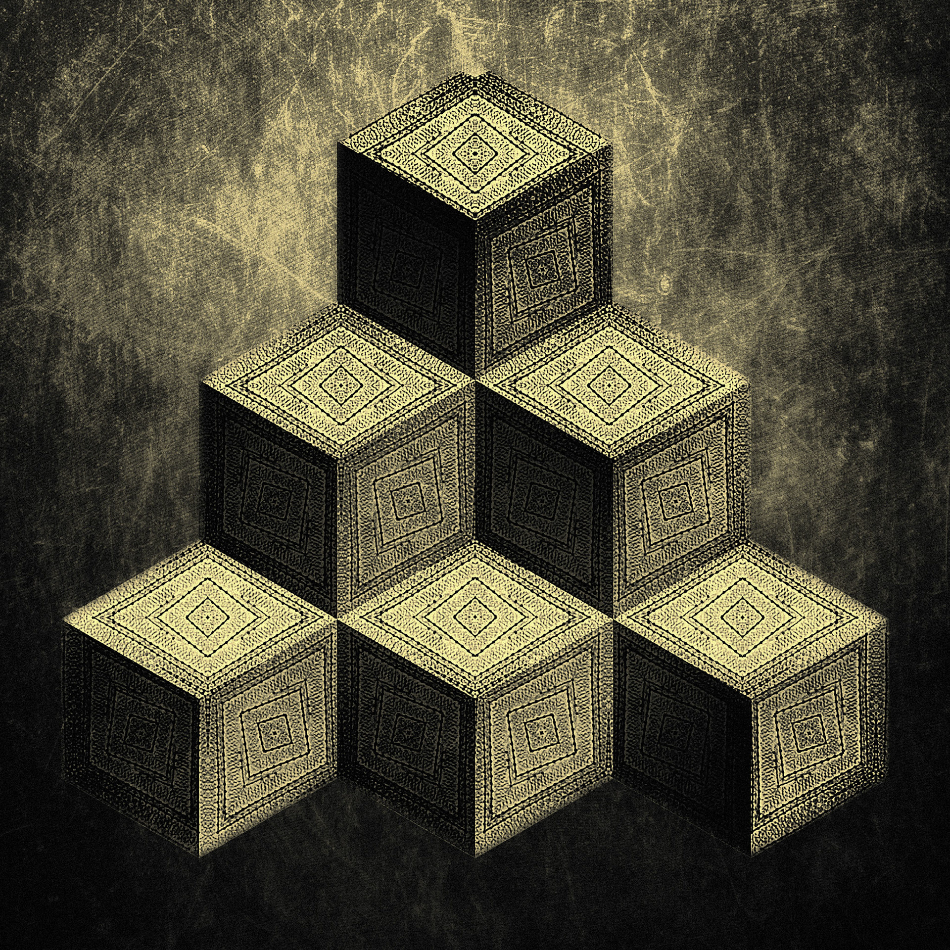 My Cube Is Your Cube. Part of project “Cubic 2” [RJ 0088]: Various graphics featuring cube-based constructions, part 2.
